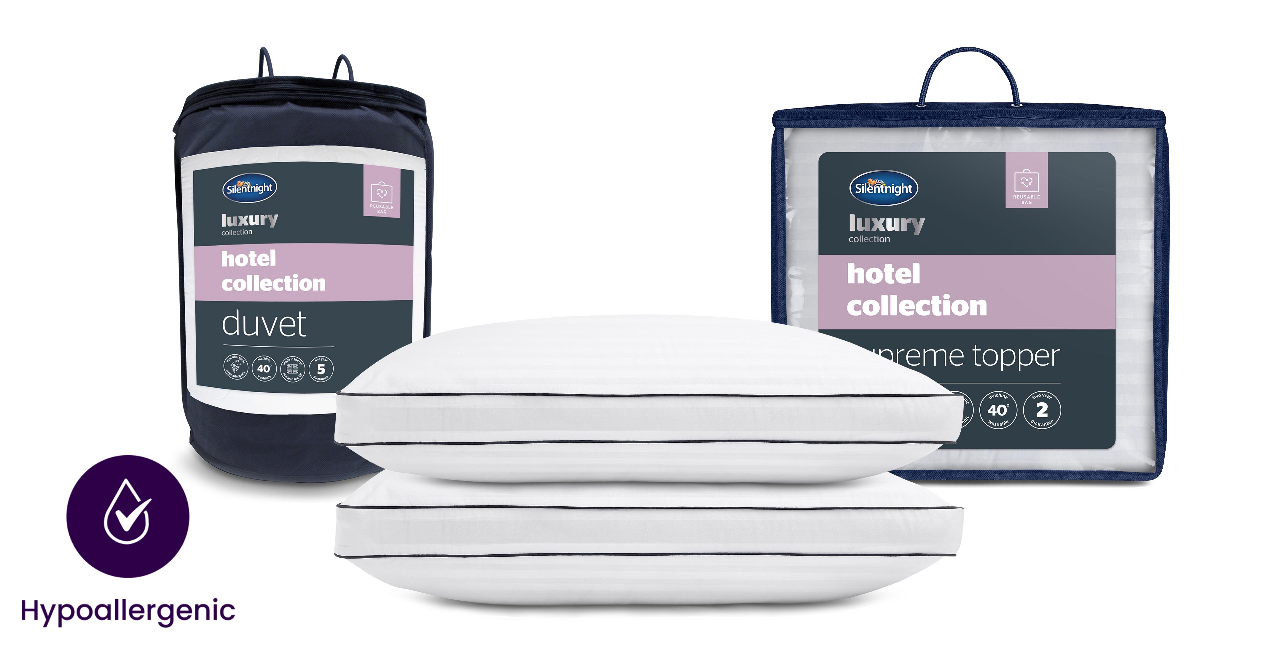Box Pillows, King Size Duvet and Mattress Topper Bundle