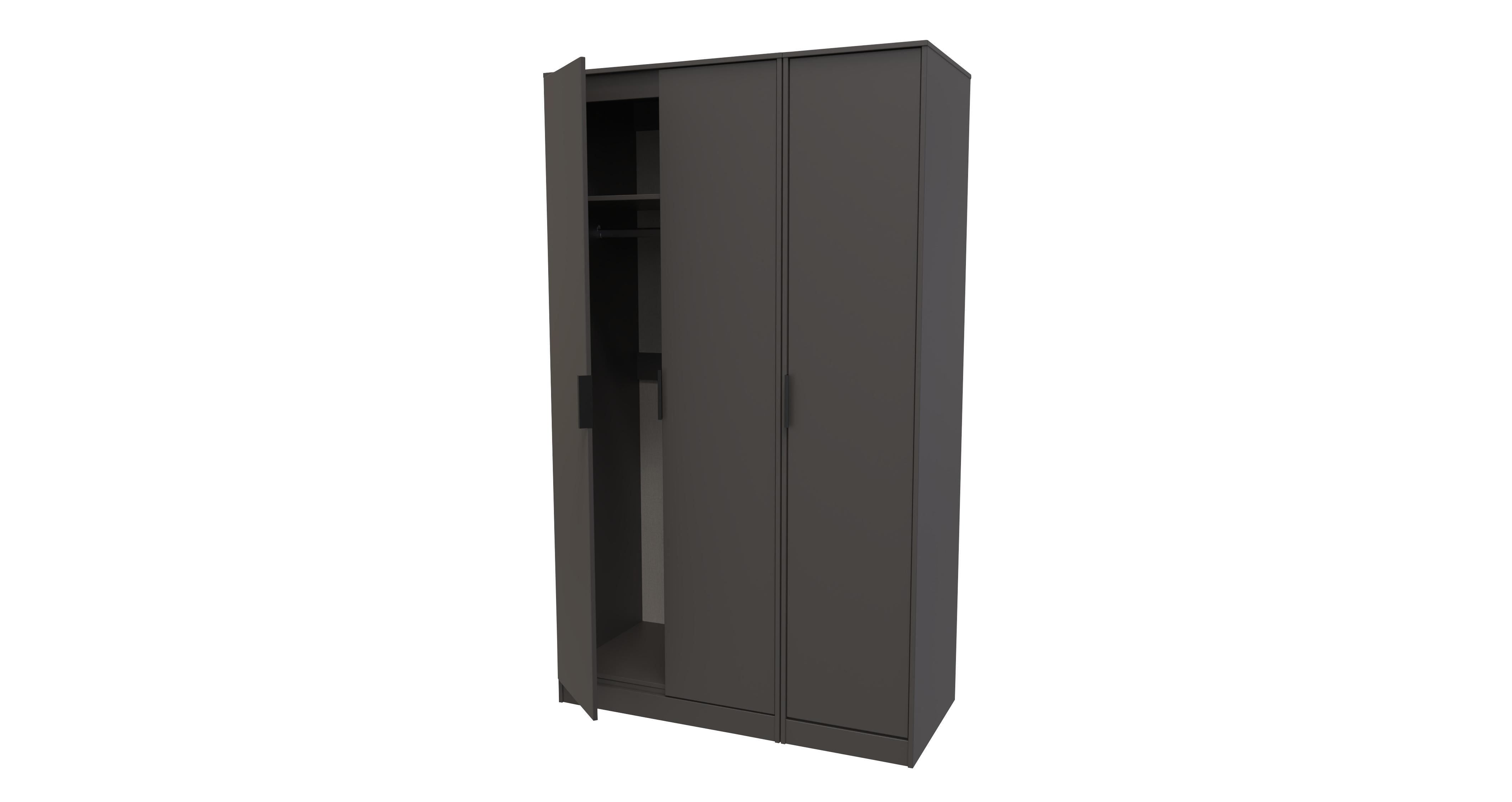 Huck 3 Door Wardrobe in Huck Graphite