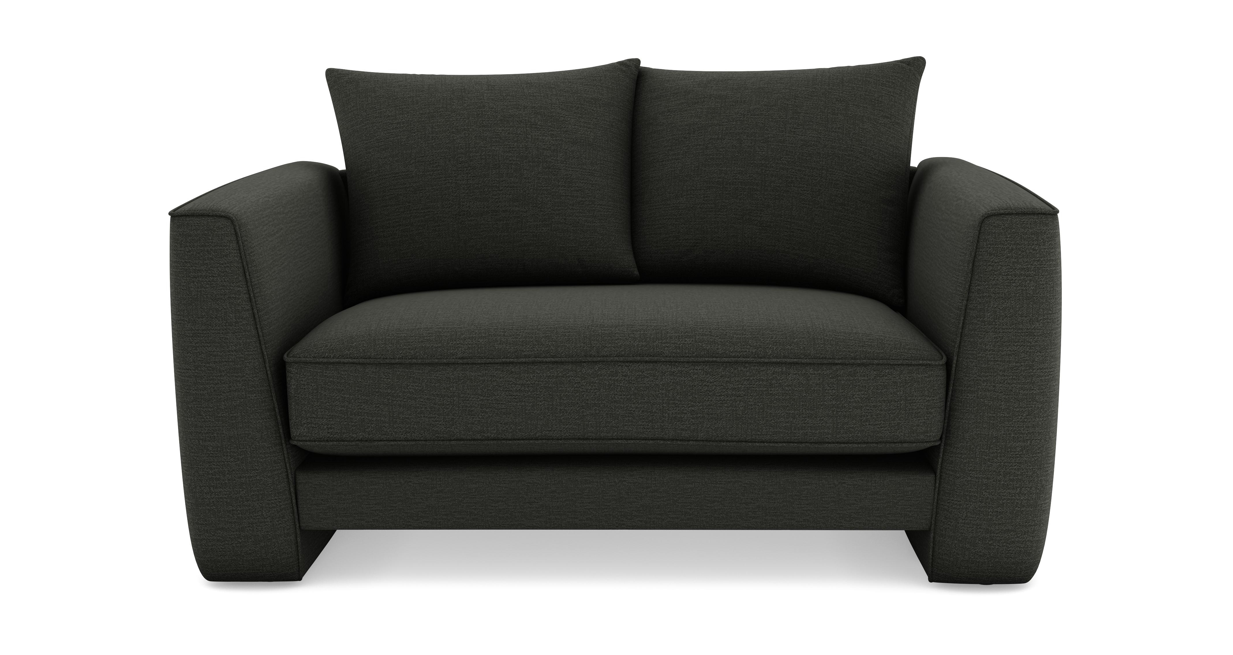 Boucle Pillow Back Cuddler Sofa