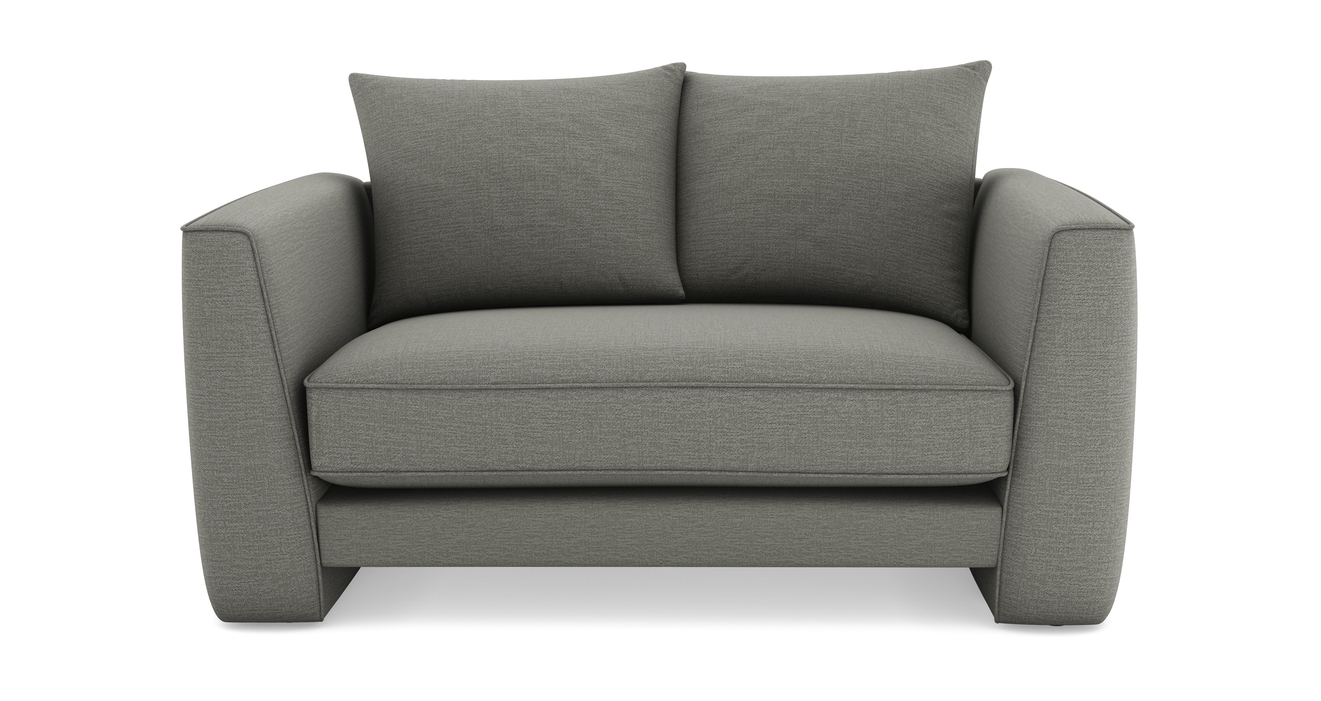 Boucle Pillow Back Cuddler Sofa