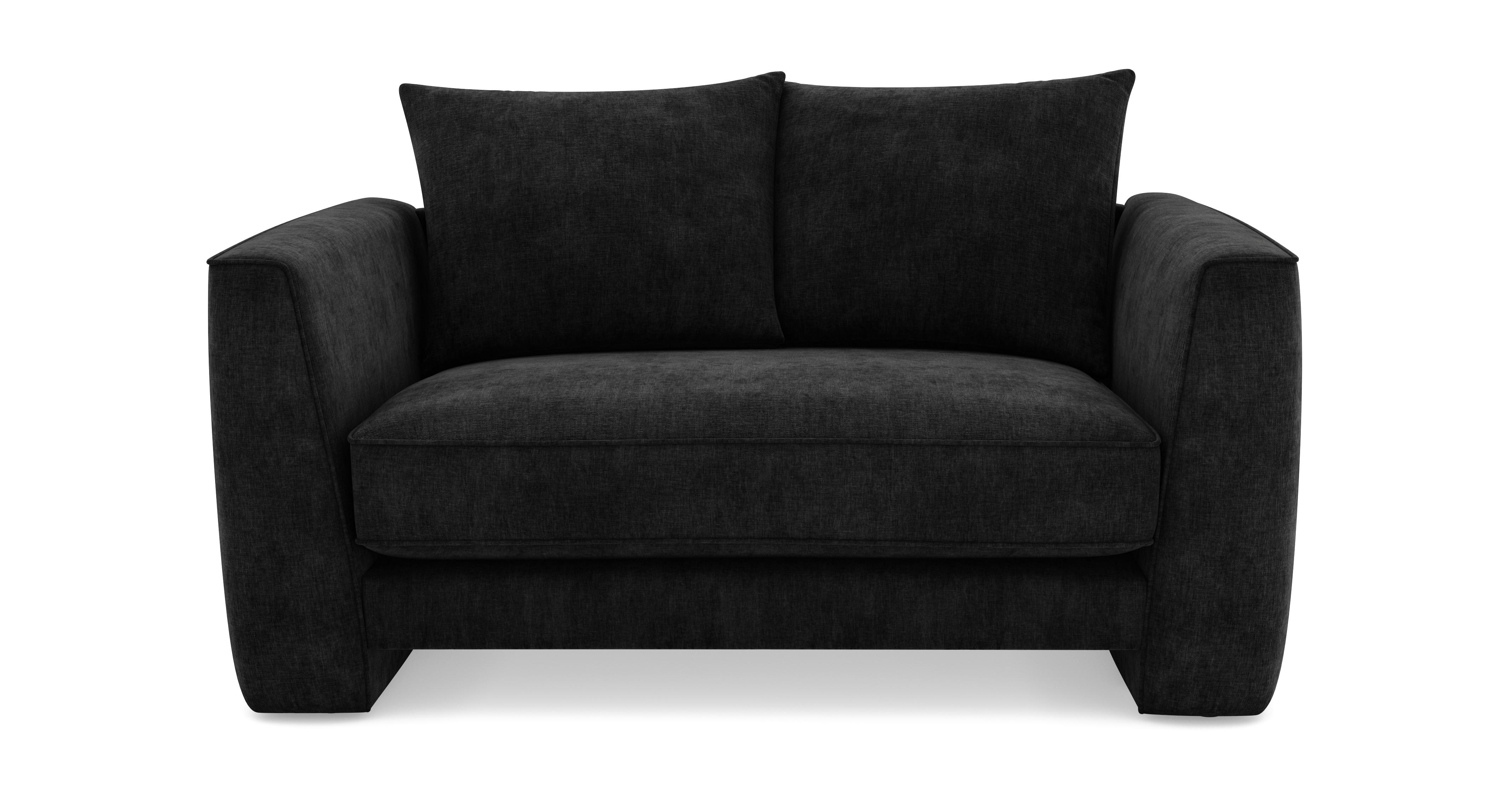 Chenille Pillow Back Cuddler Sofa