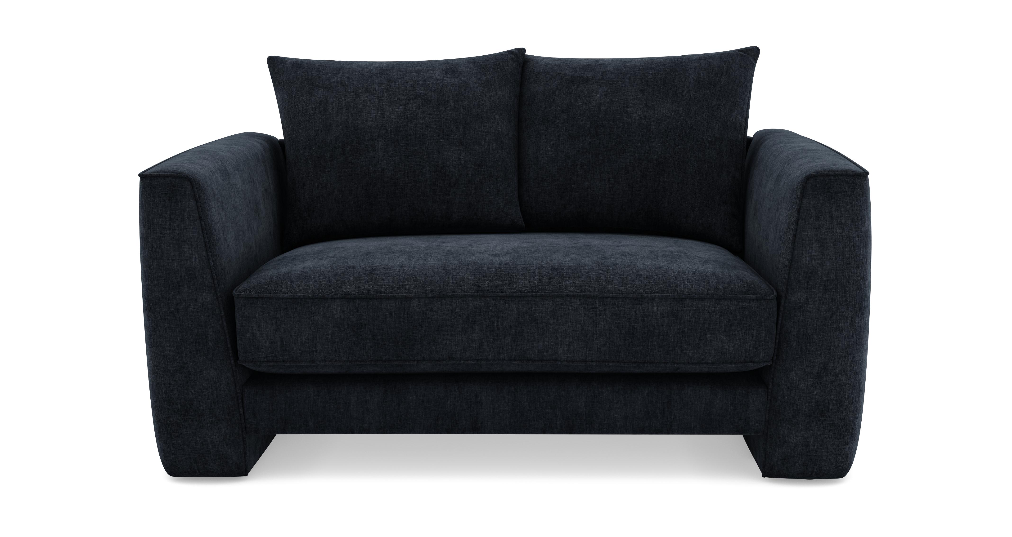 Chenille Pillow Back Cuddler Sofa