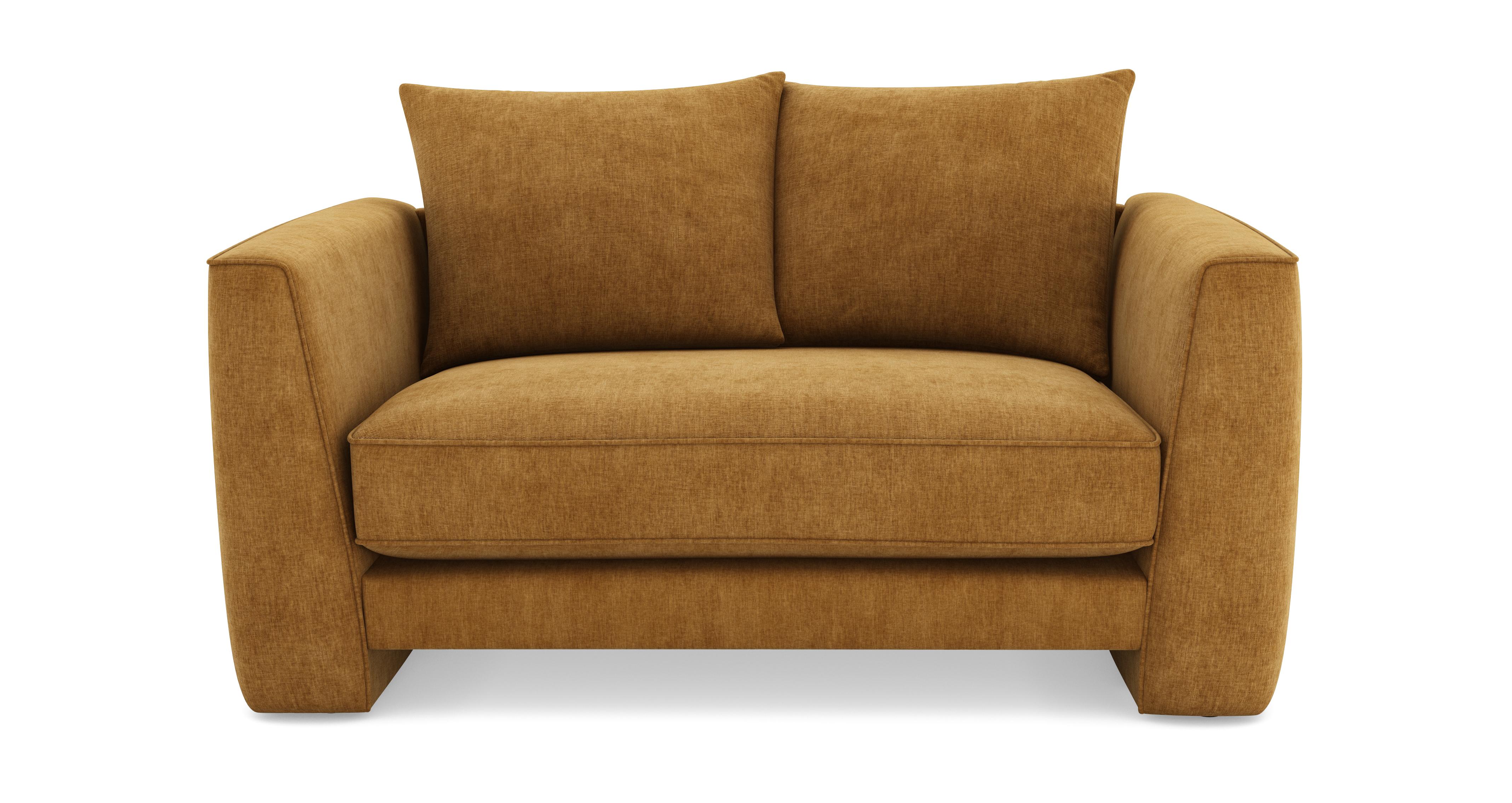 Chenille Pillow Back Cuddler Sofa