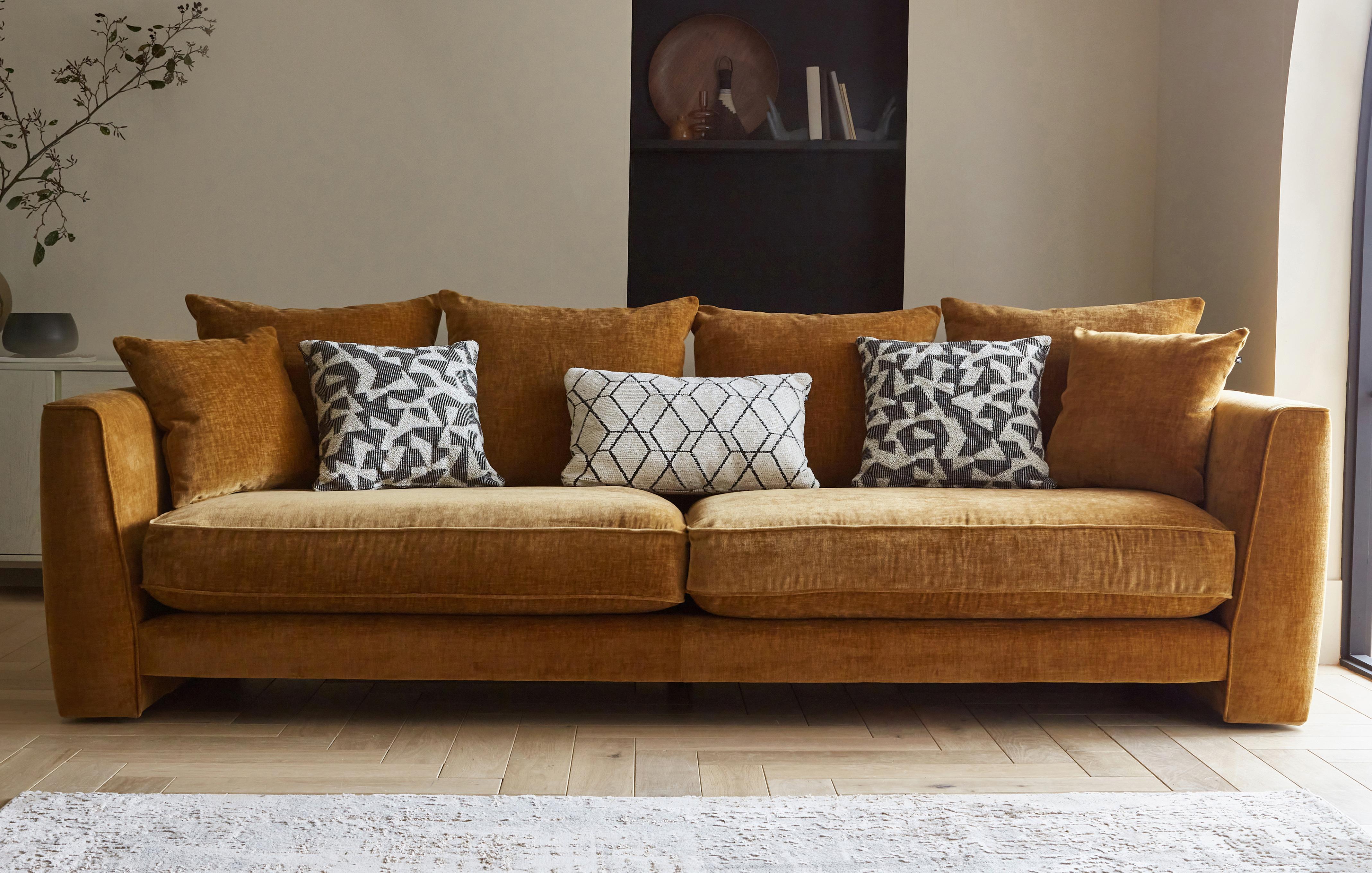Chenille Pillow Back Grande Sofa