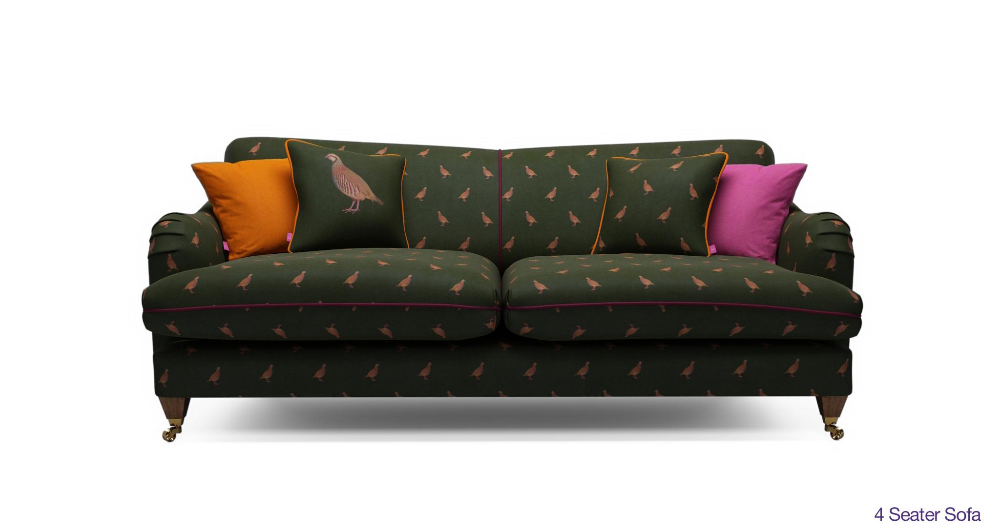 Green deals tweed couch