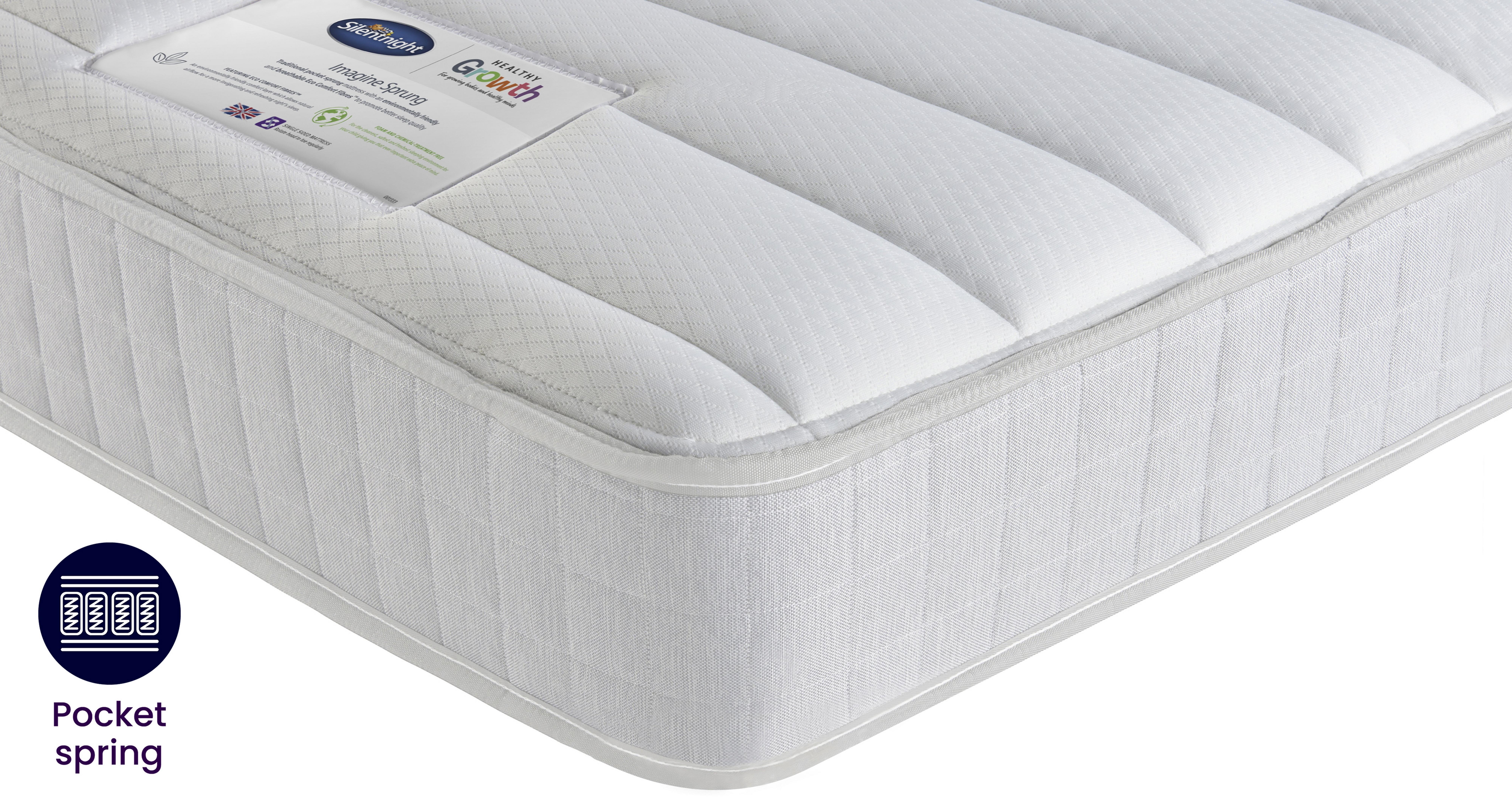 DFS Pocket Sprung Small Double 120cm Kids Mattress Imagine Mattress Fabric