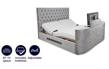 Super King Adjustable TV Bed With Dreamatic Mattress