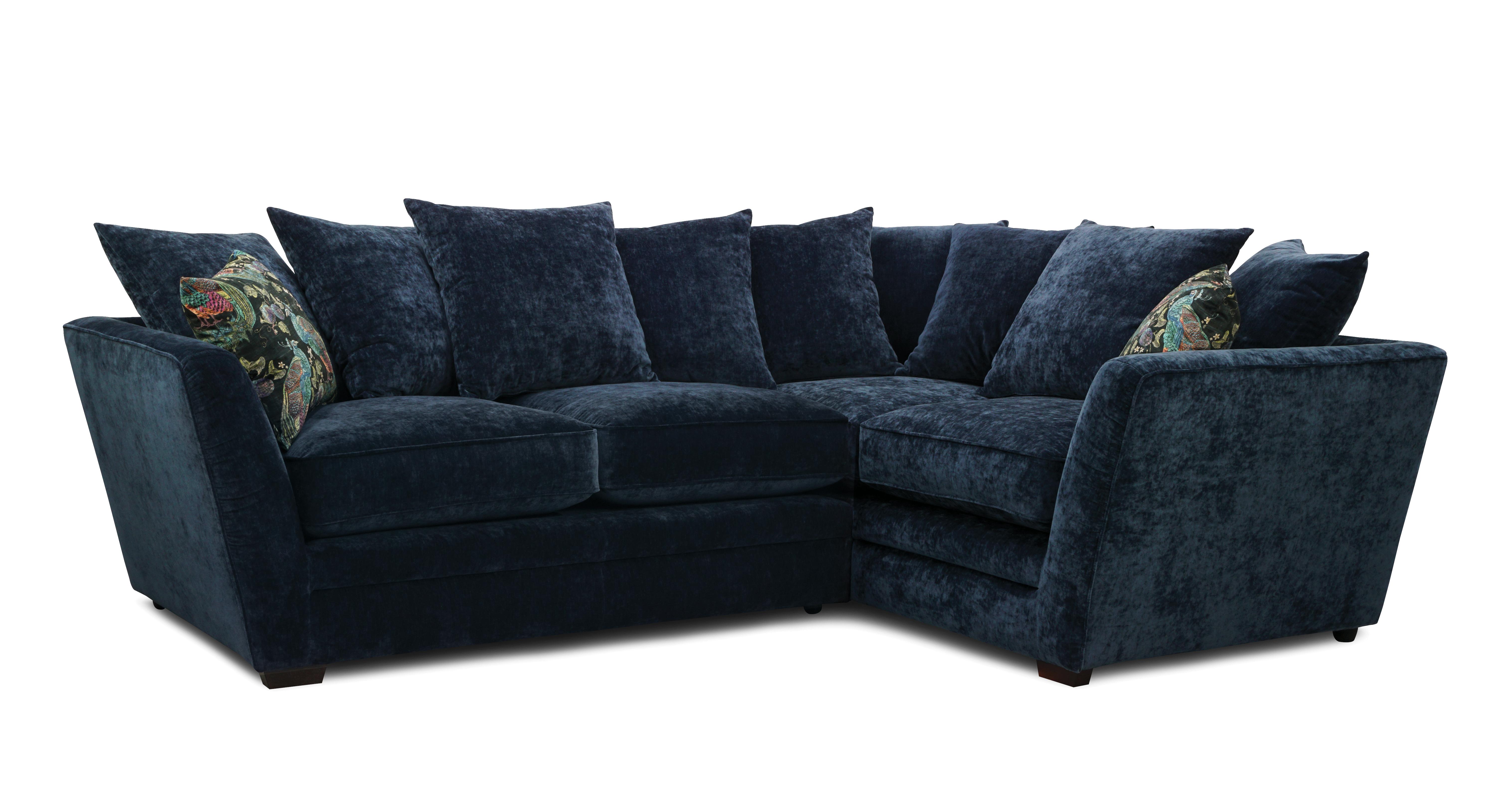 Navy blue store corner sofa dfs