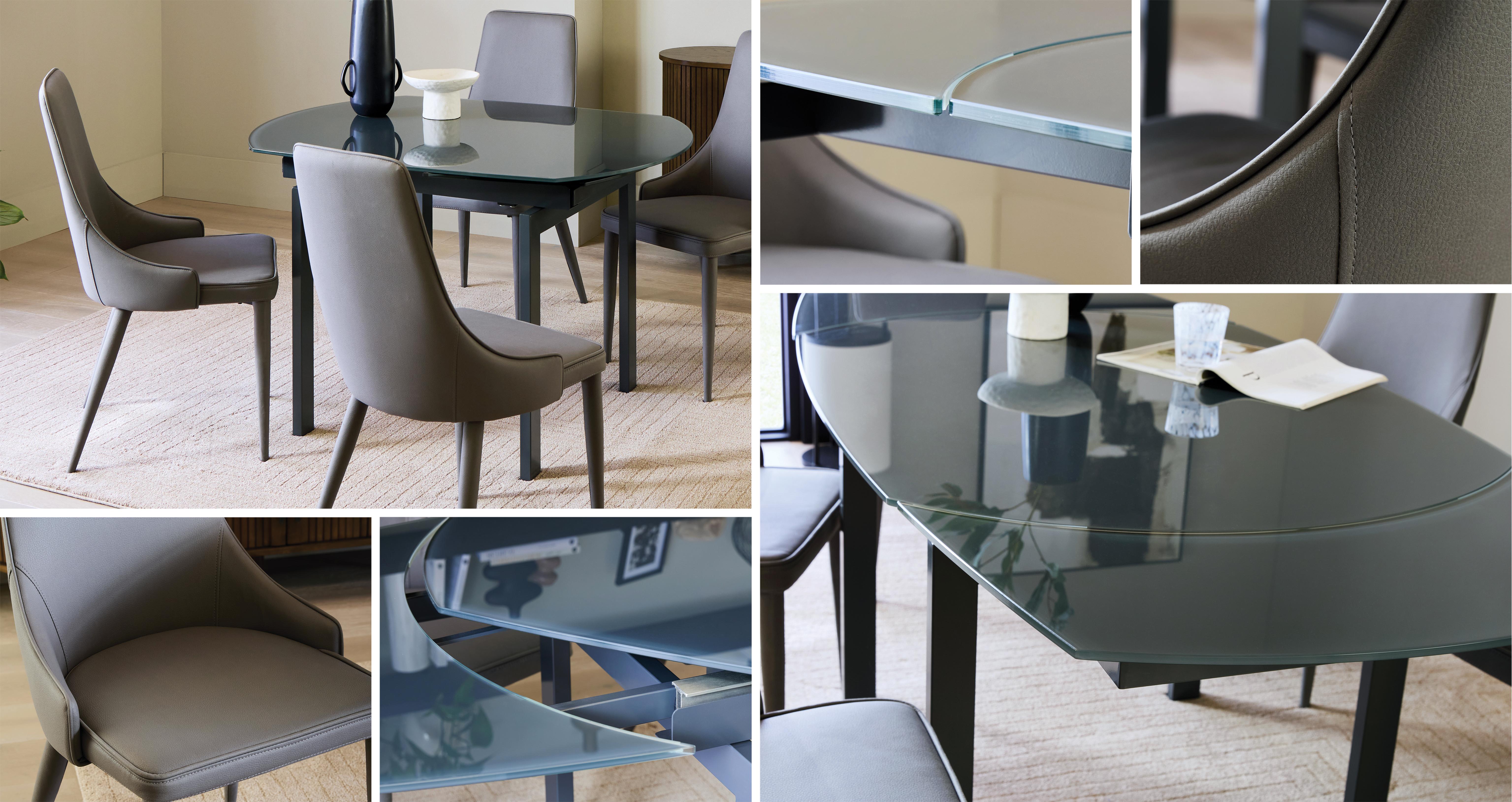 Insieme 4-6 Seater Dining Table & 4 Chairs in Insieme Grey
