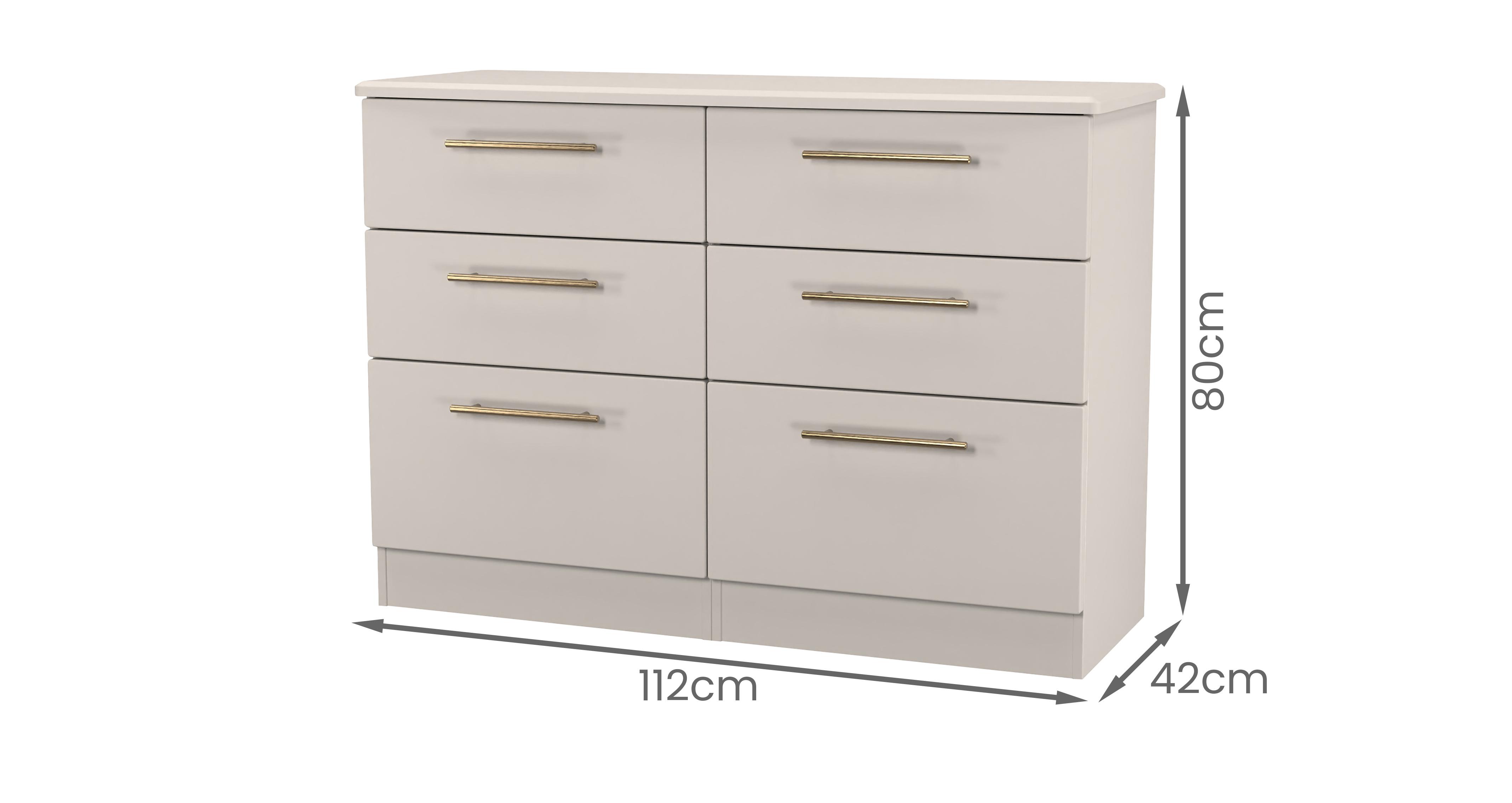 Iona 6 Drawer Wide Chest in Iona Kashmir