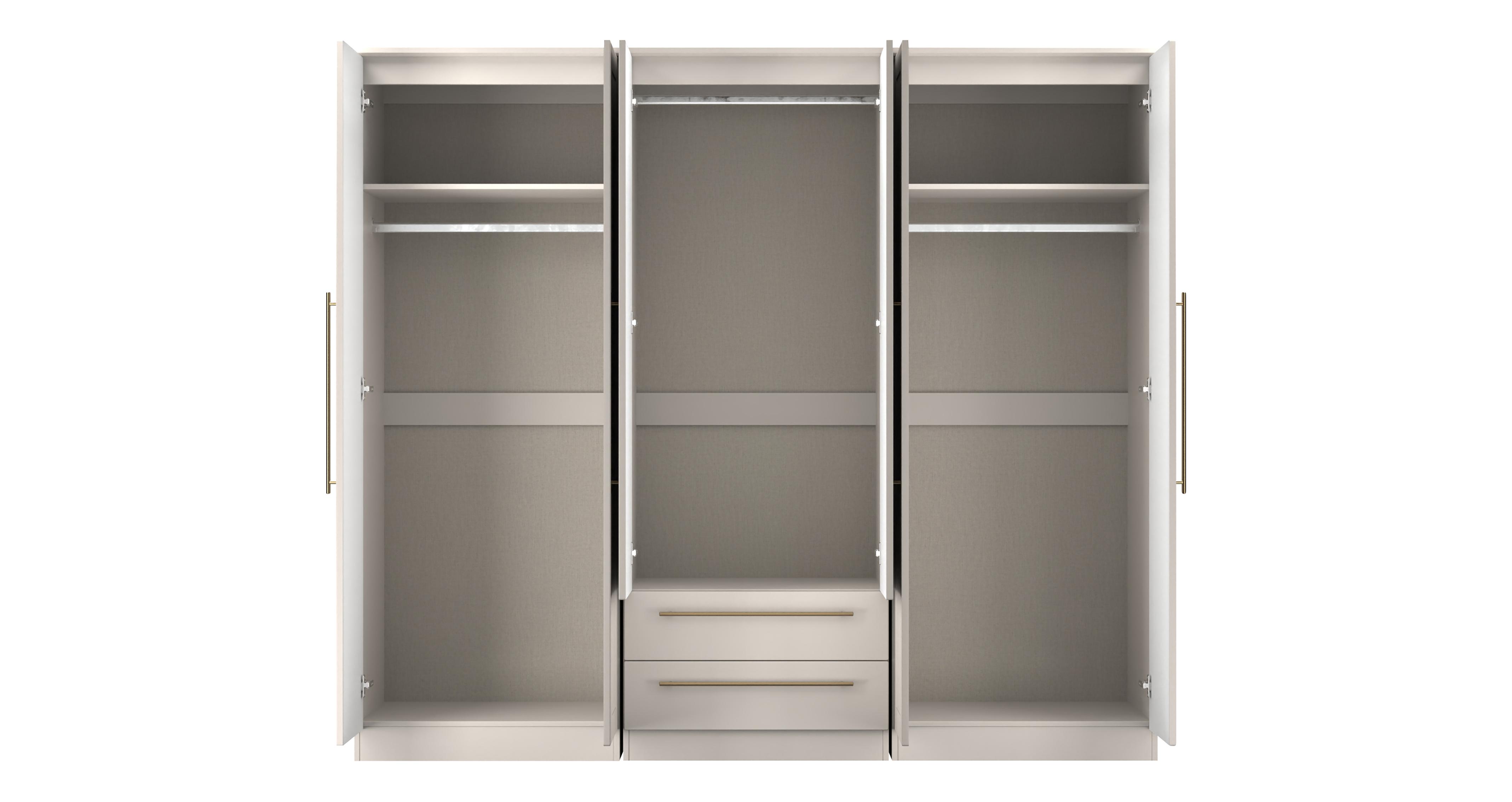 Iona Tall 6 Door 2 Drawer 2 Mirror Wardrobe in Iona Kashmir