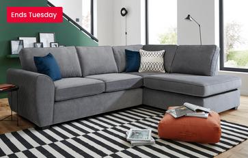 Left Hand Facing Arm Open End Deluxe Sofabed Corner Sofa