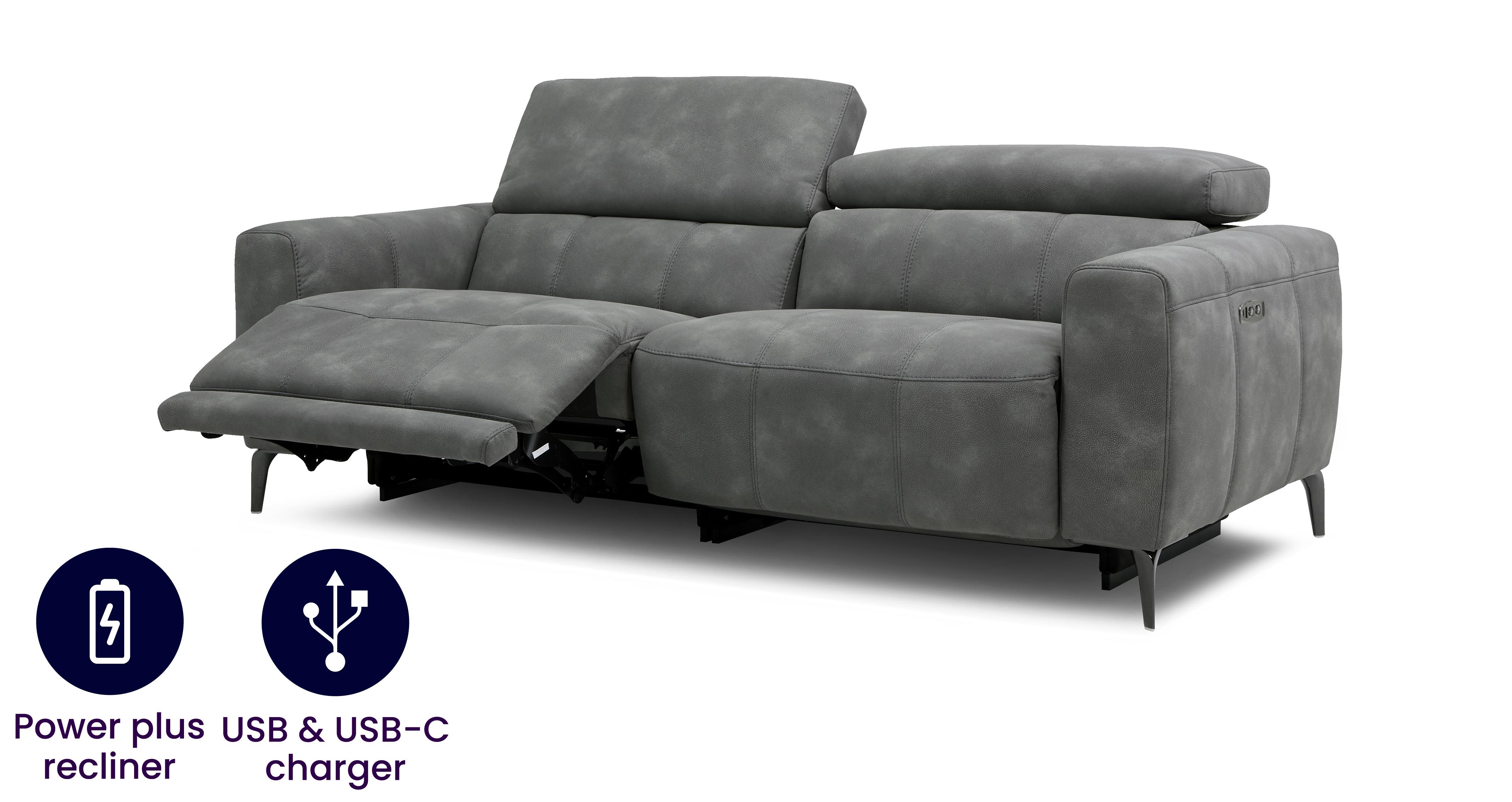 Jagger 3 Seater Power Plus Recliner DFS