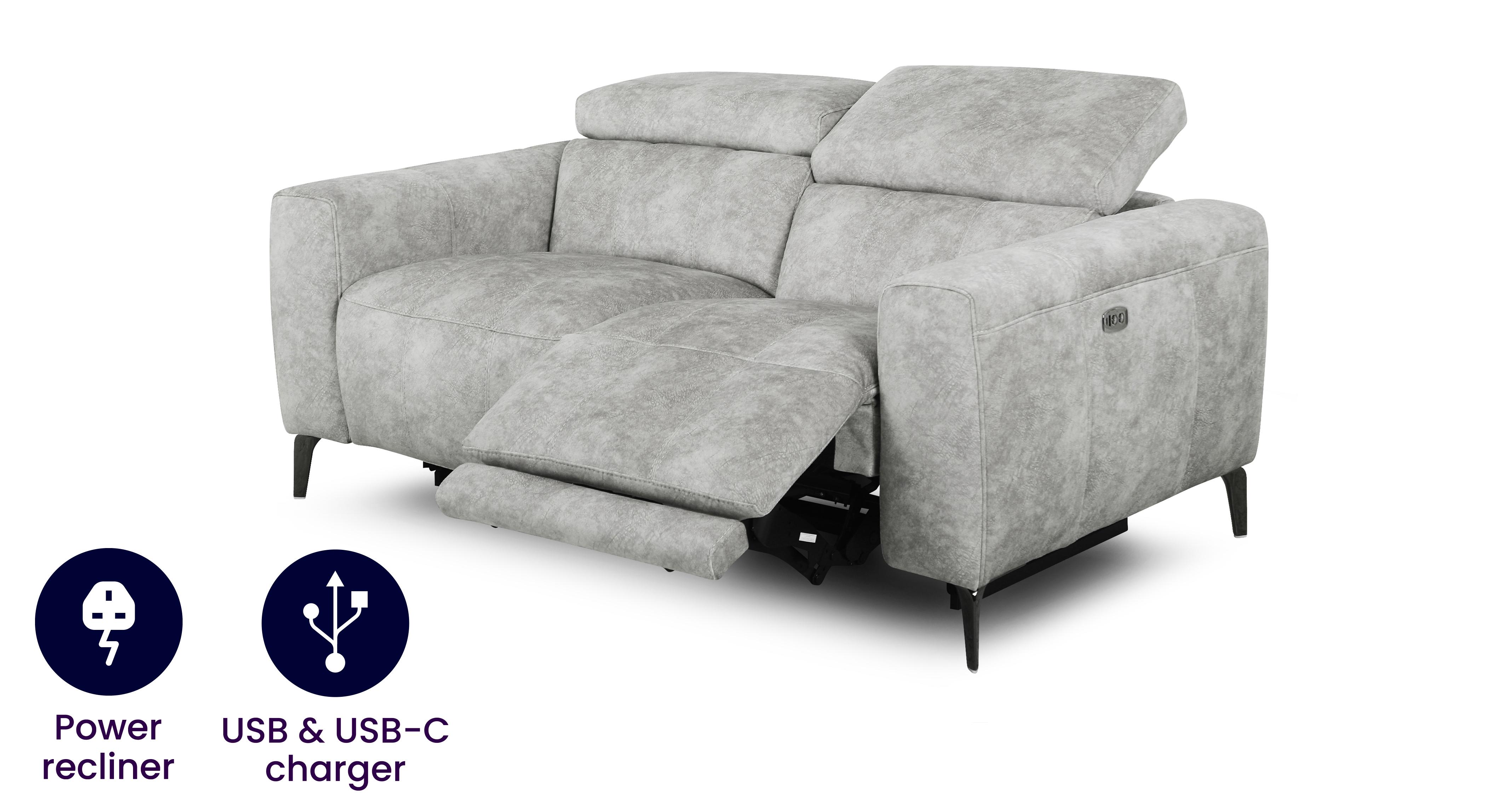 Jagger Fabric 2 Seater Power Recliner | DFS