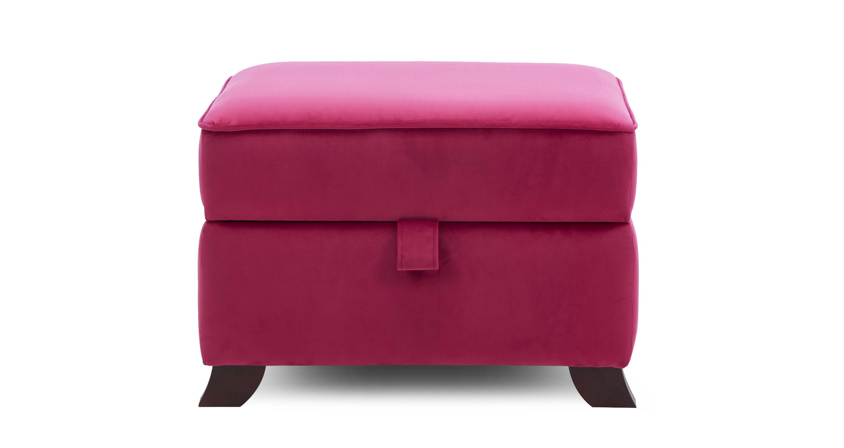 Pink pouffe store storage