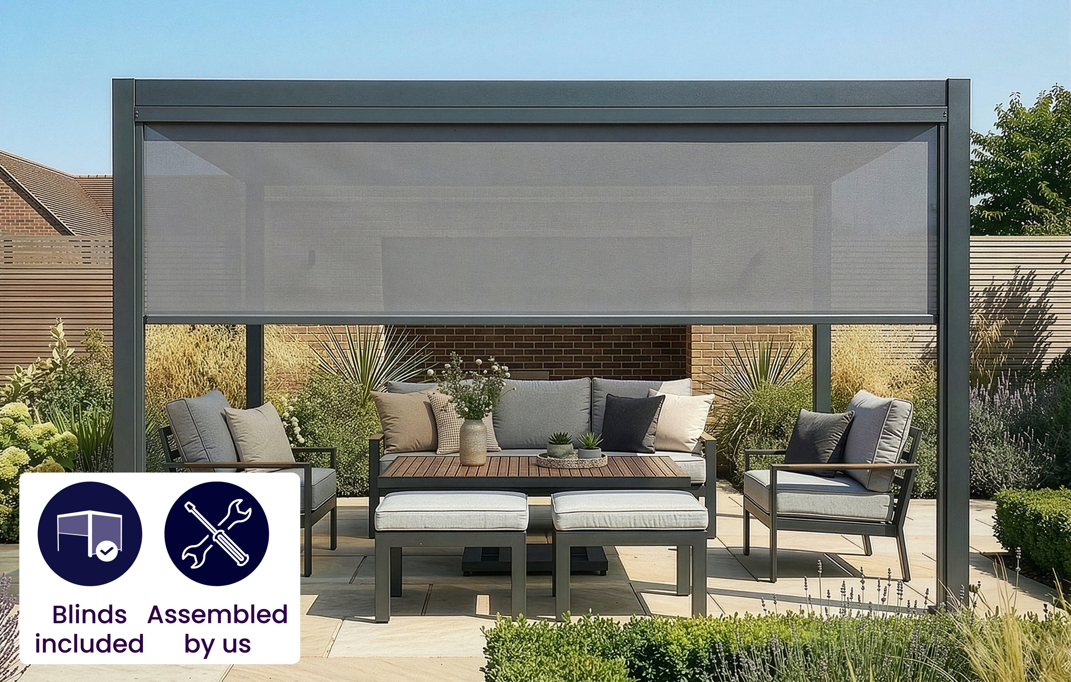 30x40 Pergola With 4 Drop Blinds