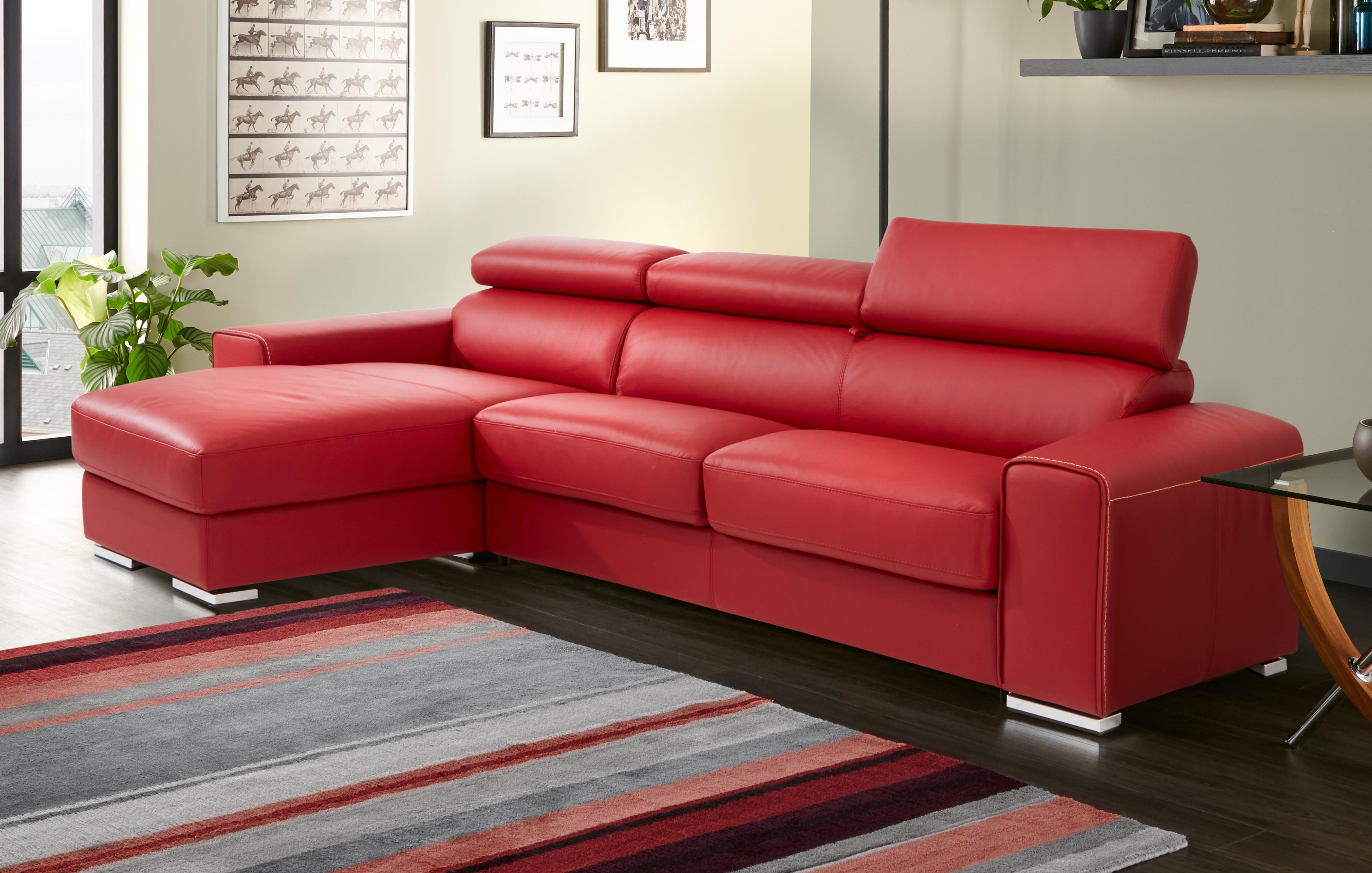 dfs red leather corner sofa