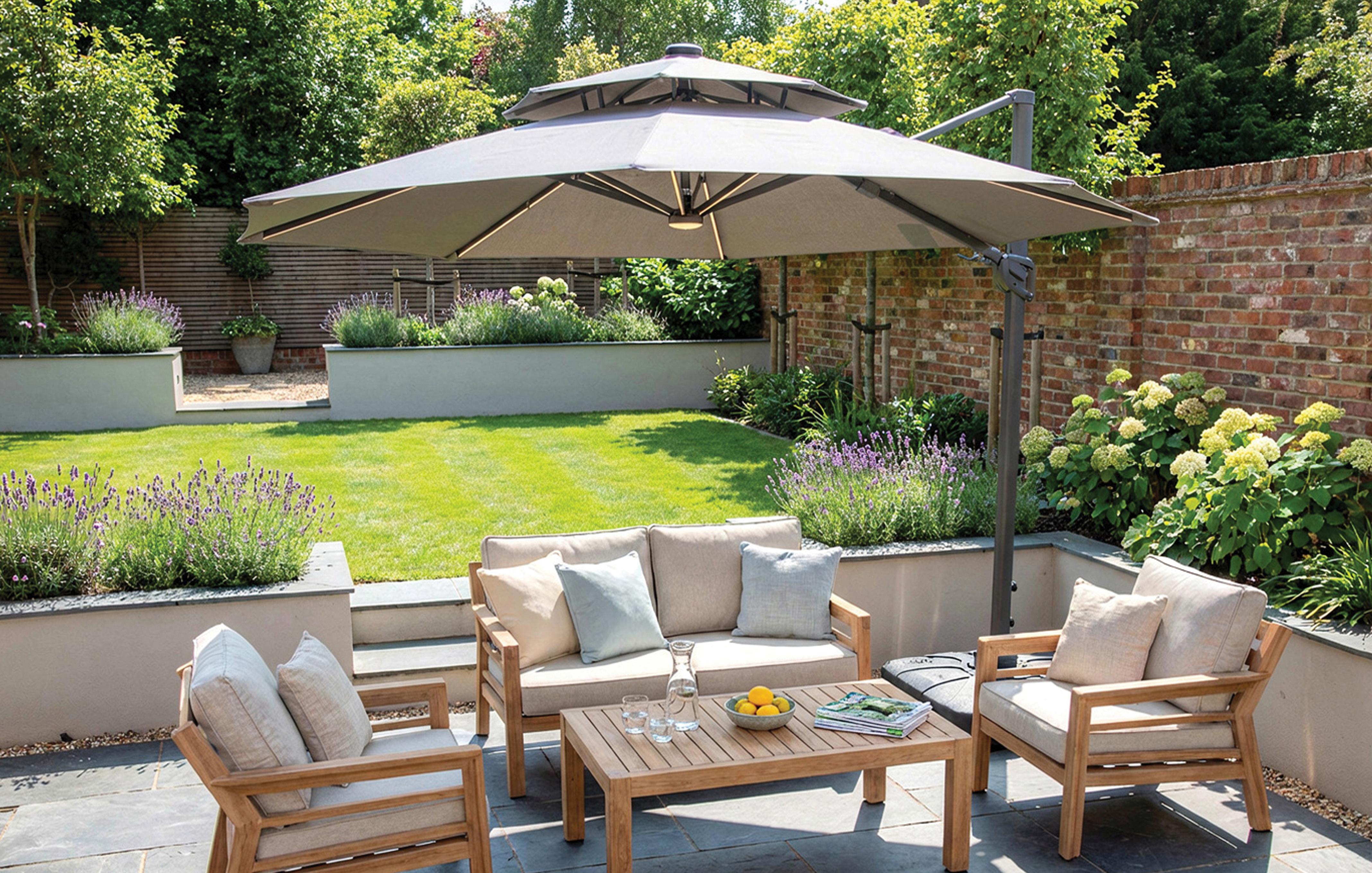 Round LED 3m Rotating Cantilever Parasol