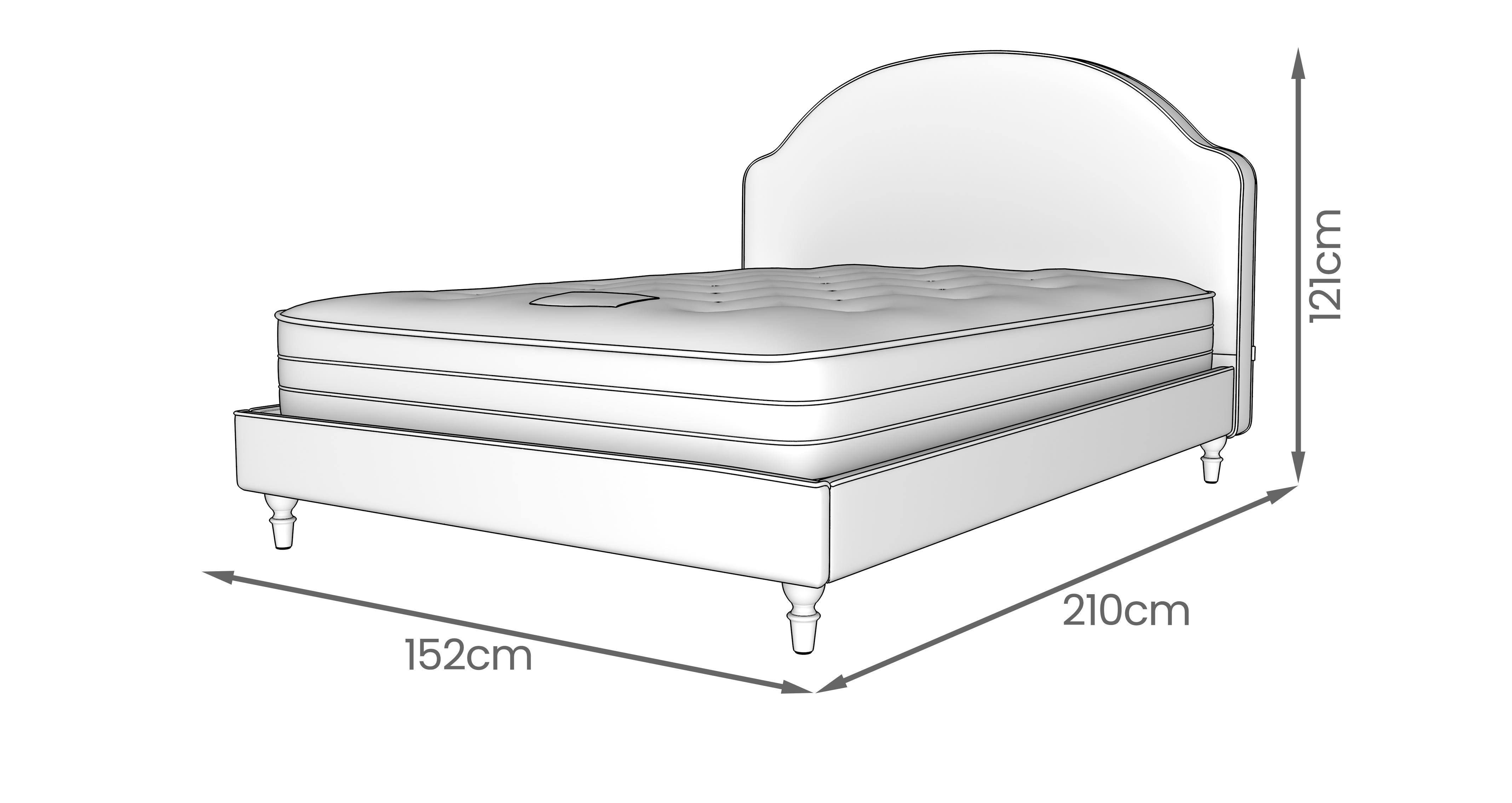 Kensington-bed Double Ottoman Bedframe in Kensington Chenille Cream Cream