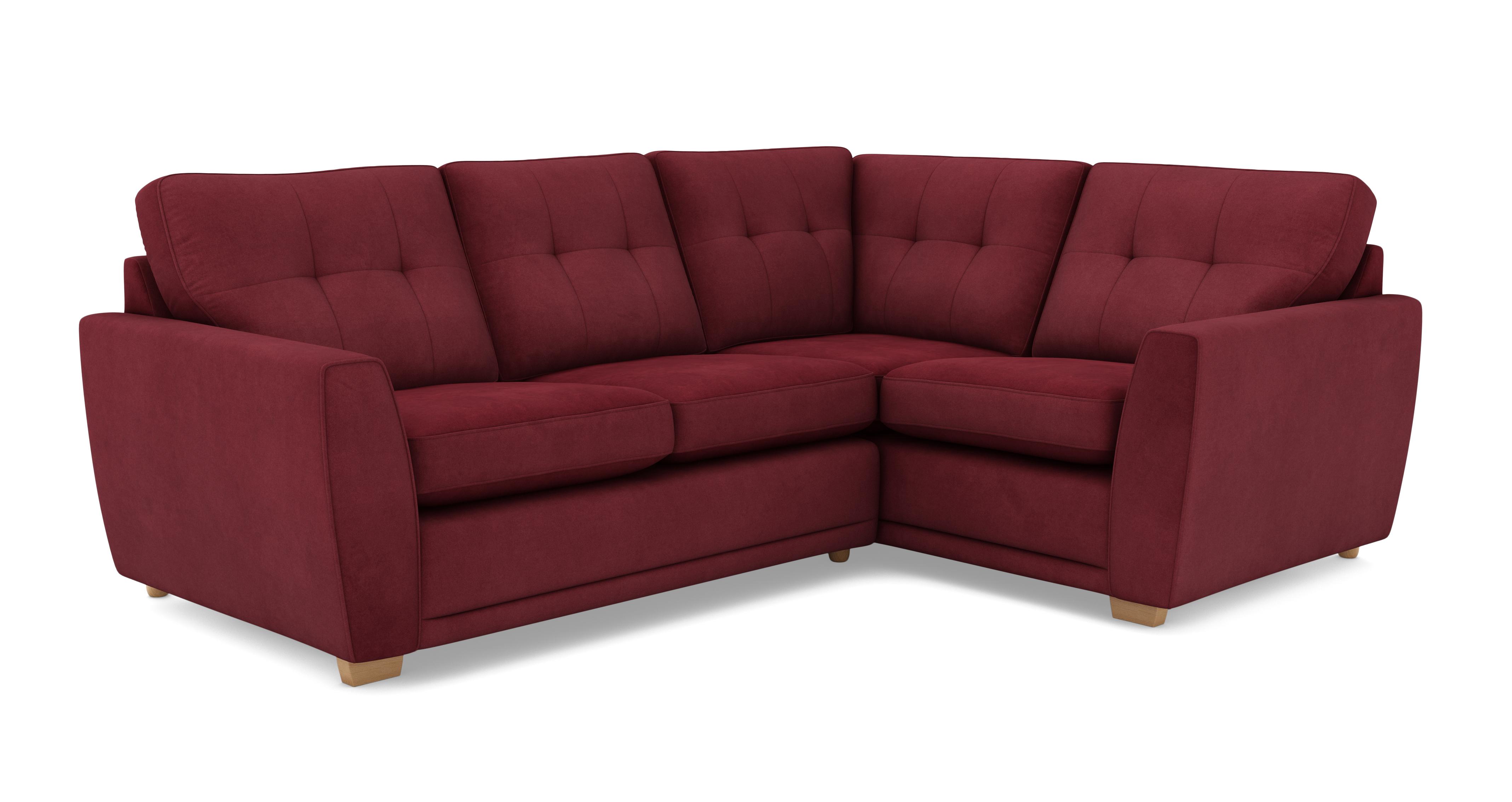 Kian Velvet Left Hand Facing 2 Seater Corner Sofa | DFS