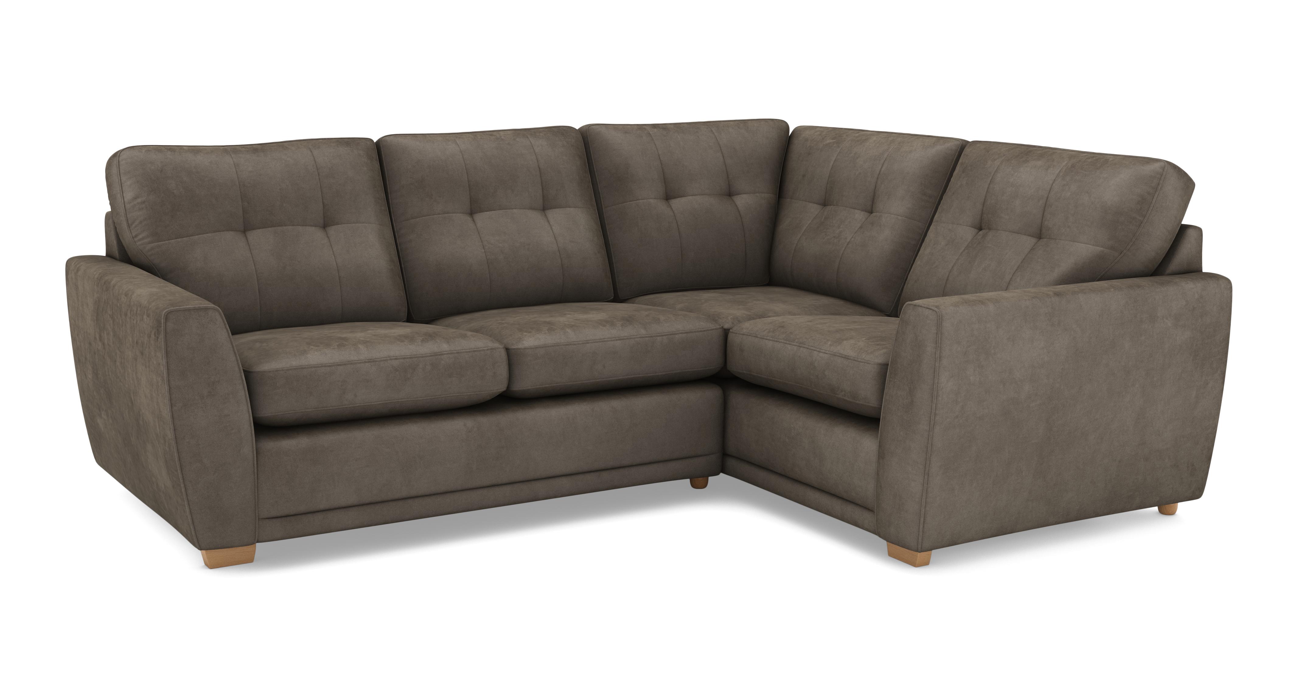 Kian Velvet Left Hand Facing 2 Seater Corner Sofa | DFS