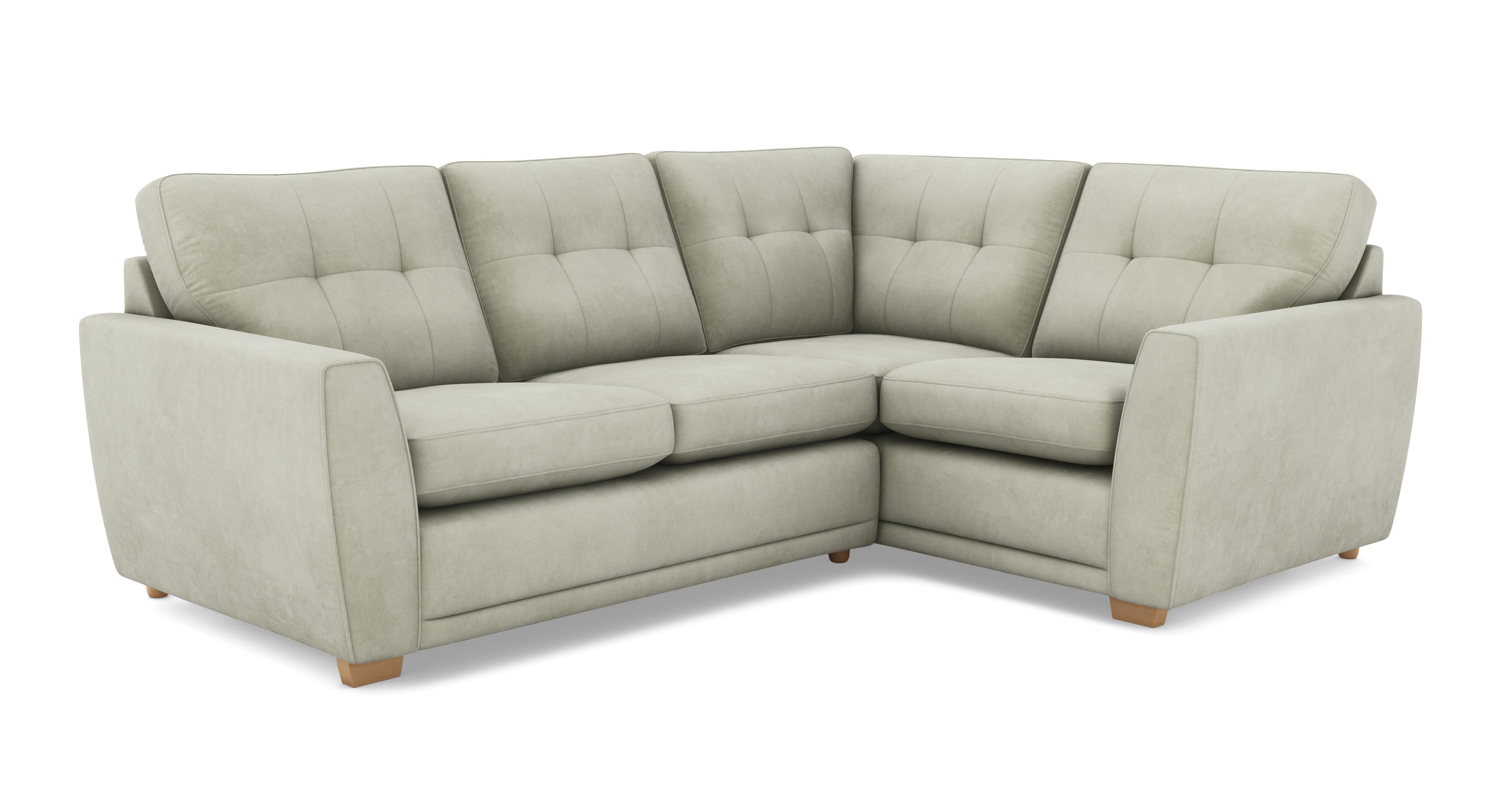 Kian Velvet Left Hand Facing 2 Seater Corner Sofa | DFS