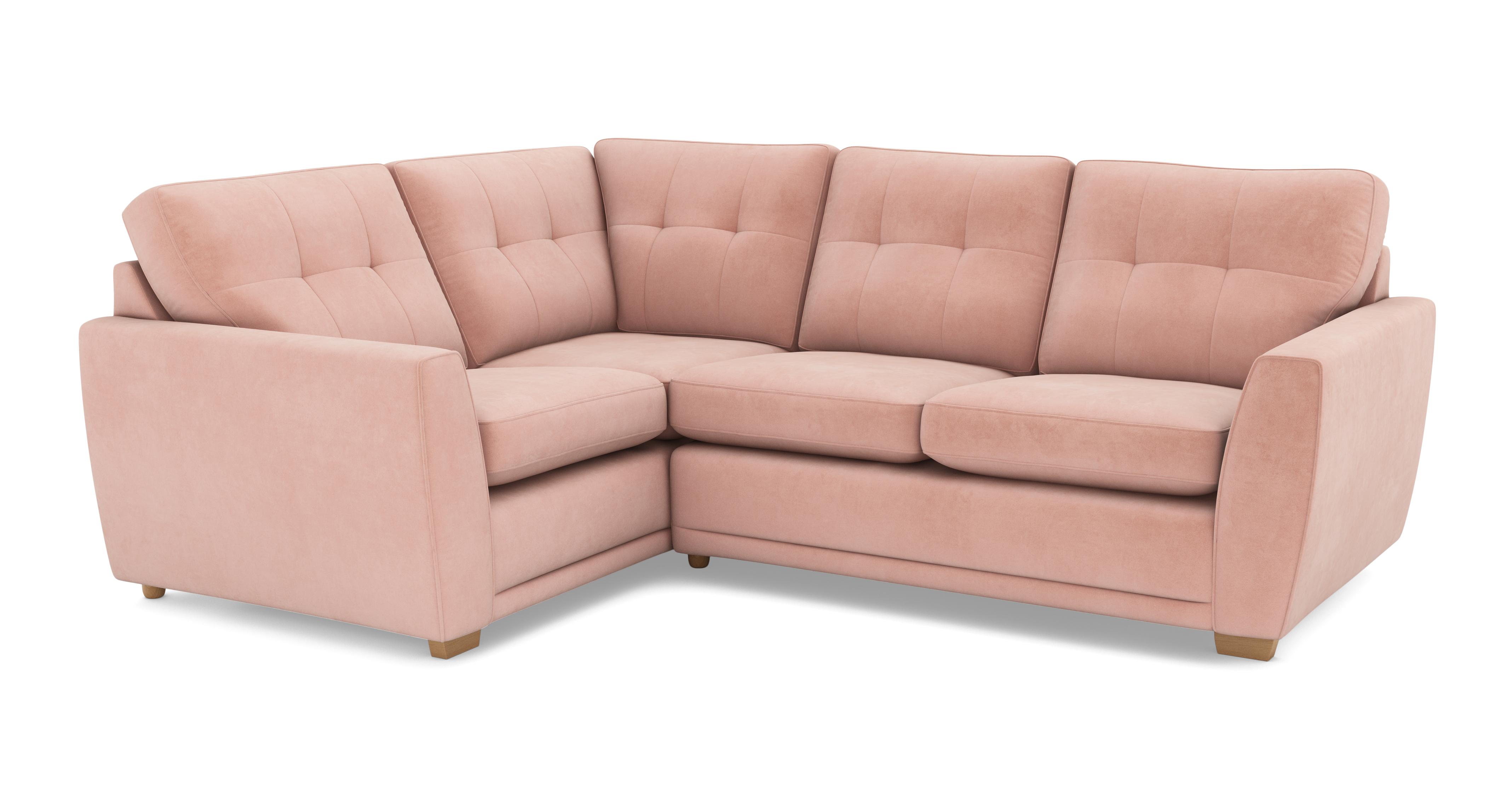 Kian Velvet Right Hand Facing 2 Seater Corner Sofa | DFS