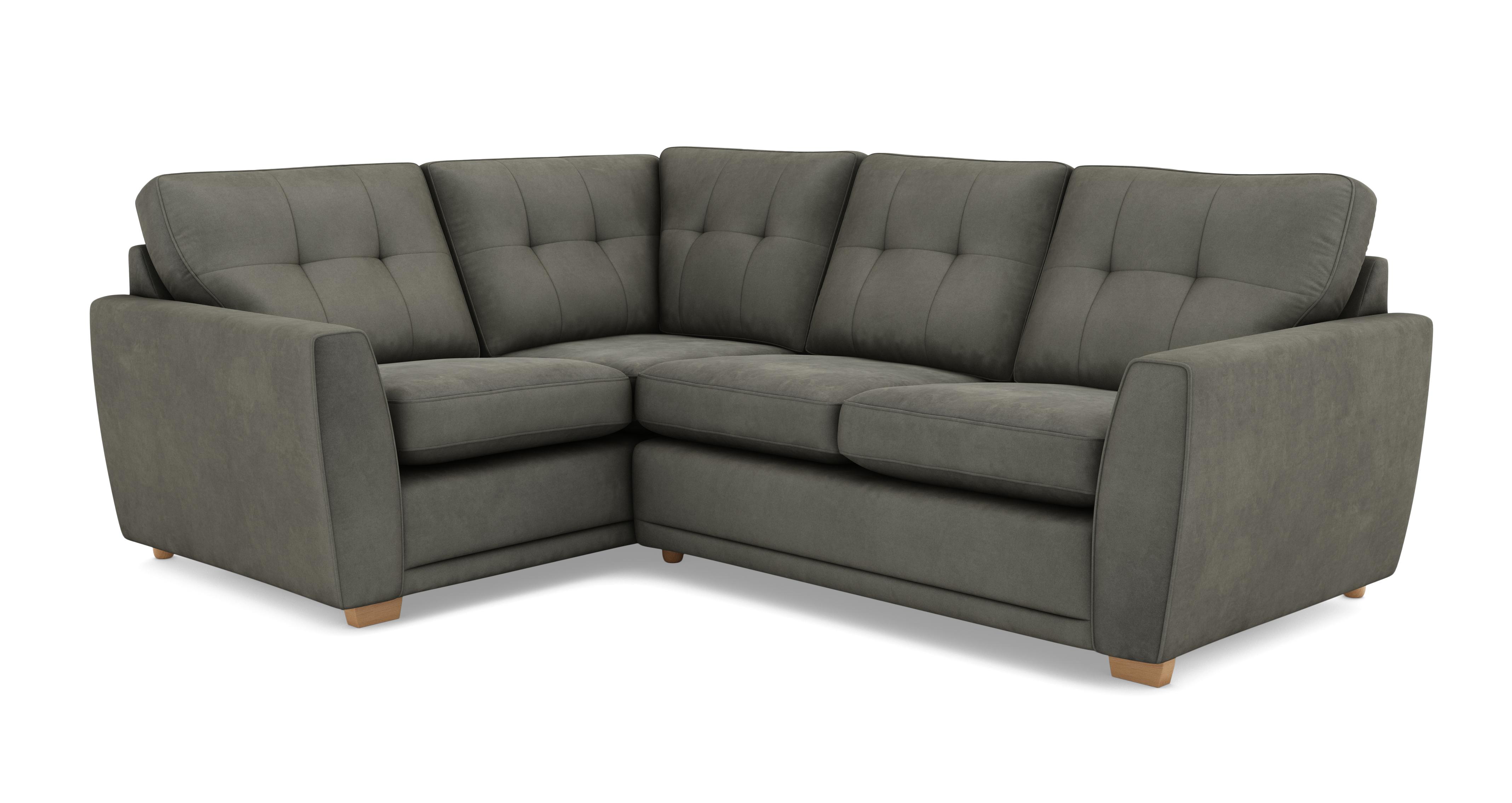 Kian Velvet Right Hand Facing 2 Seater Corner Sofa | DFS