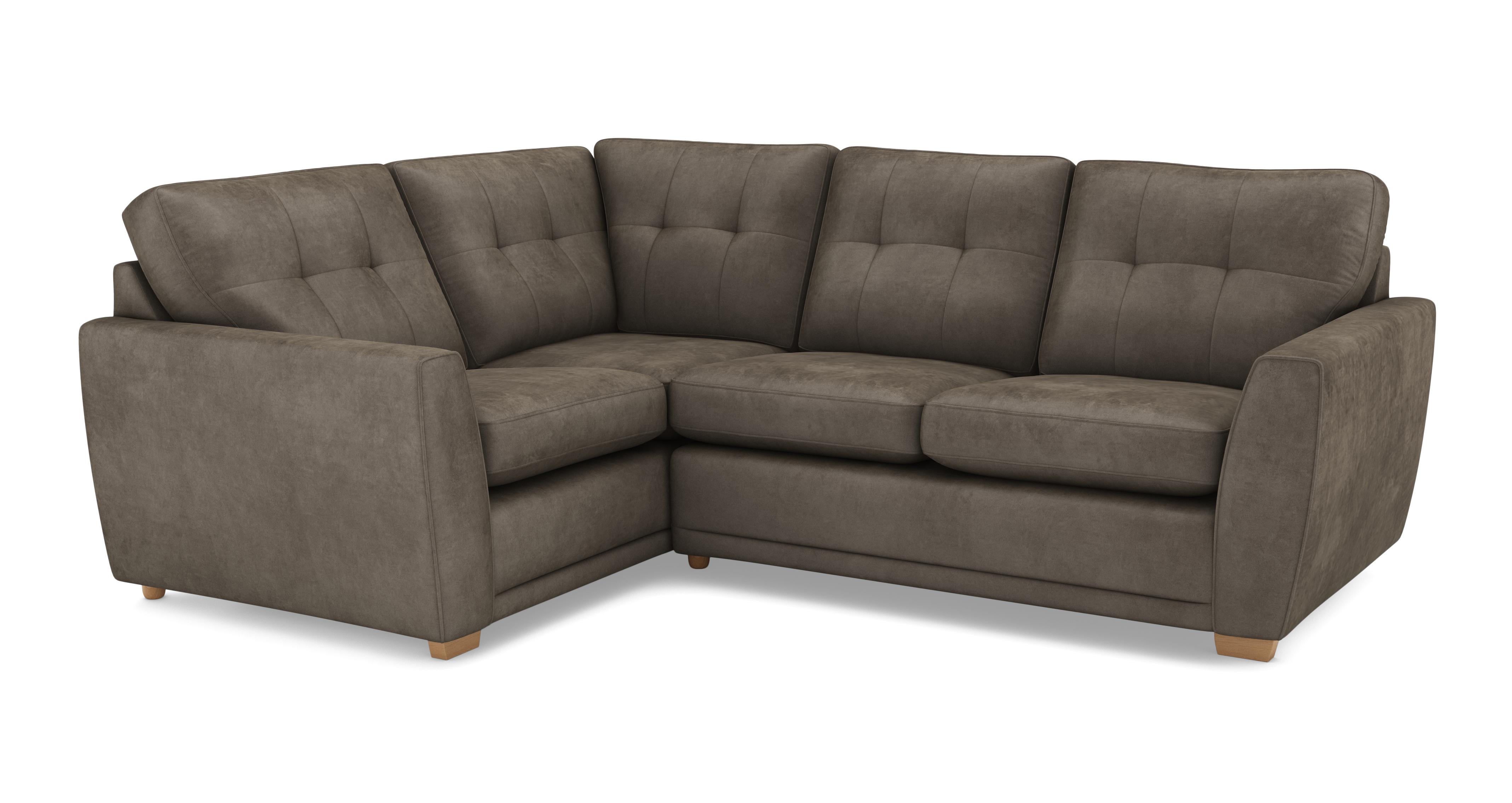 Kian Velvet Right Hand Facing 2 Seater Corner Sofa | DFS