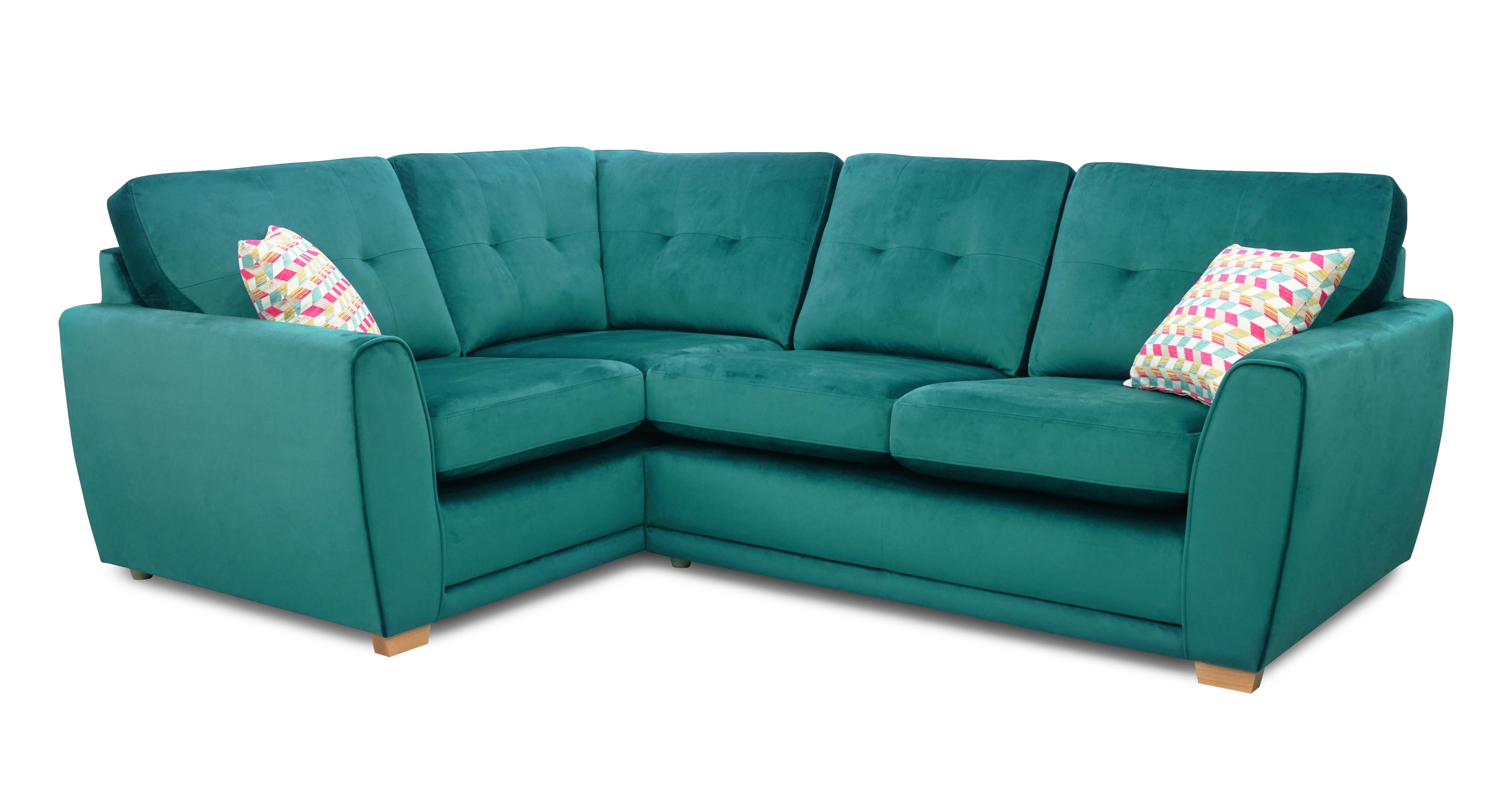 Kian Velvet Right Hand Facing 2 Seater Corner Sofa Dfs 0932