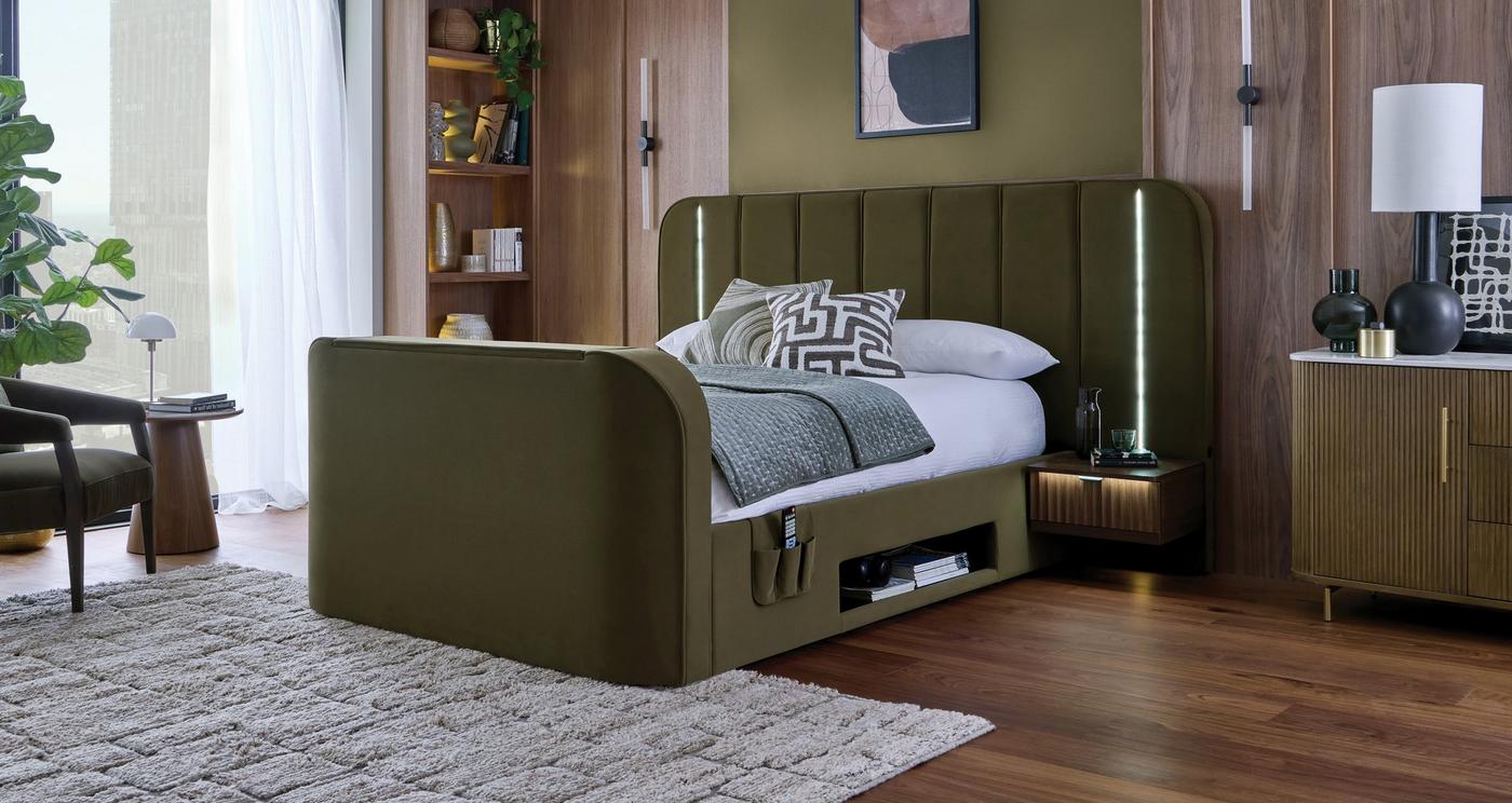 Double Ottoman TV Bedframe view 2