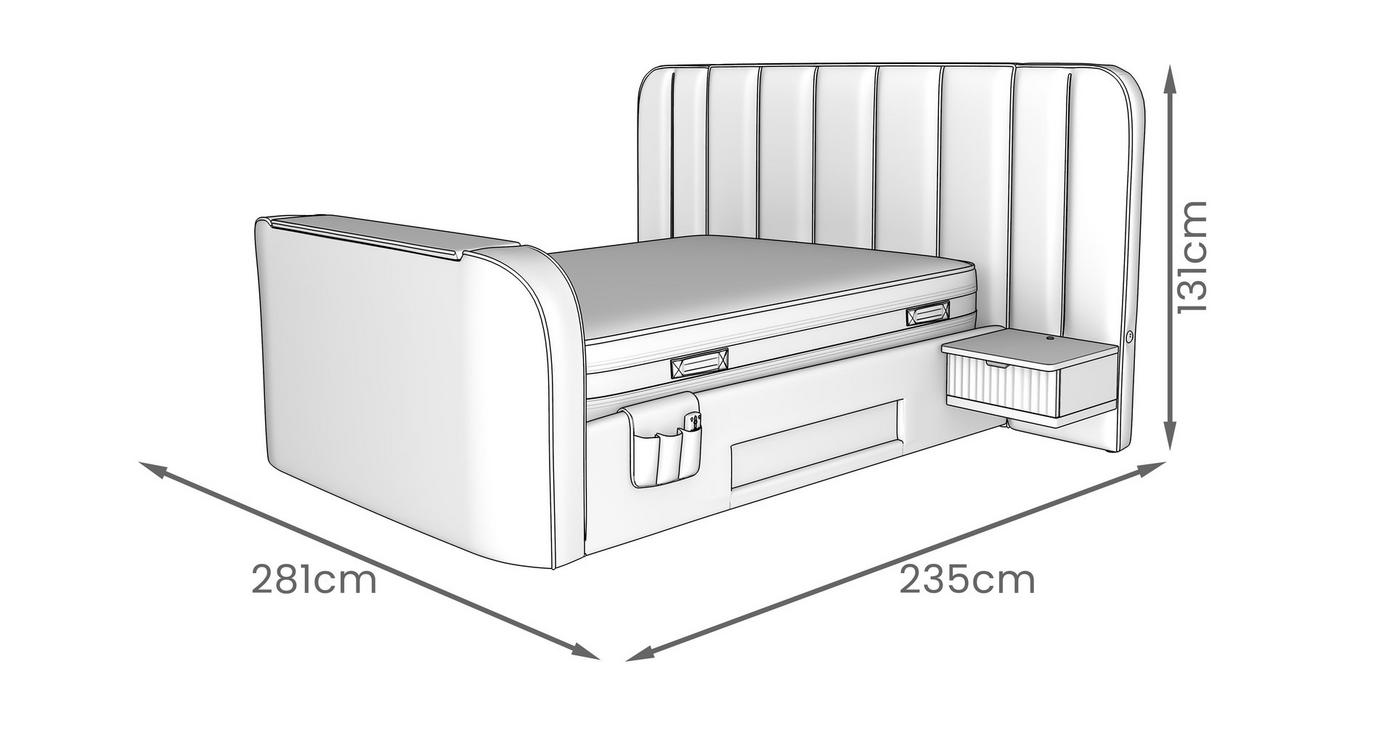 Super King Size Ottoman TV Bedframe view 7
