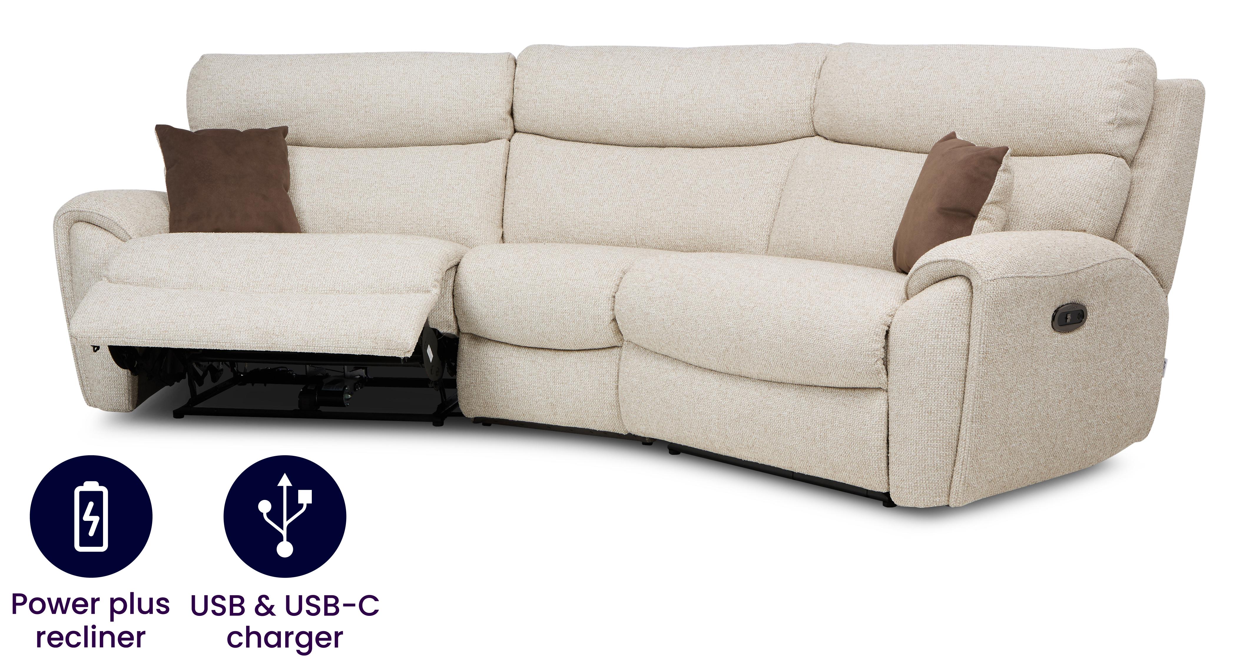 4 Seat Curved Power Plus Recliner