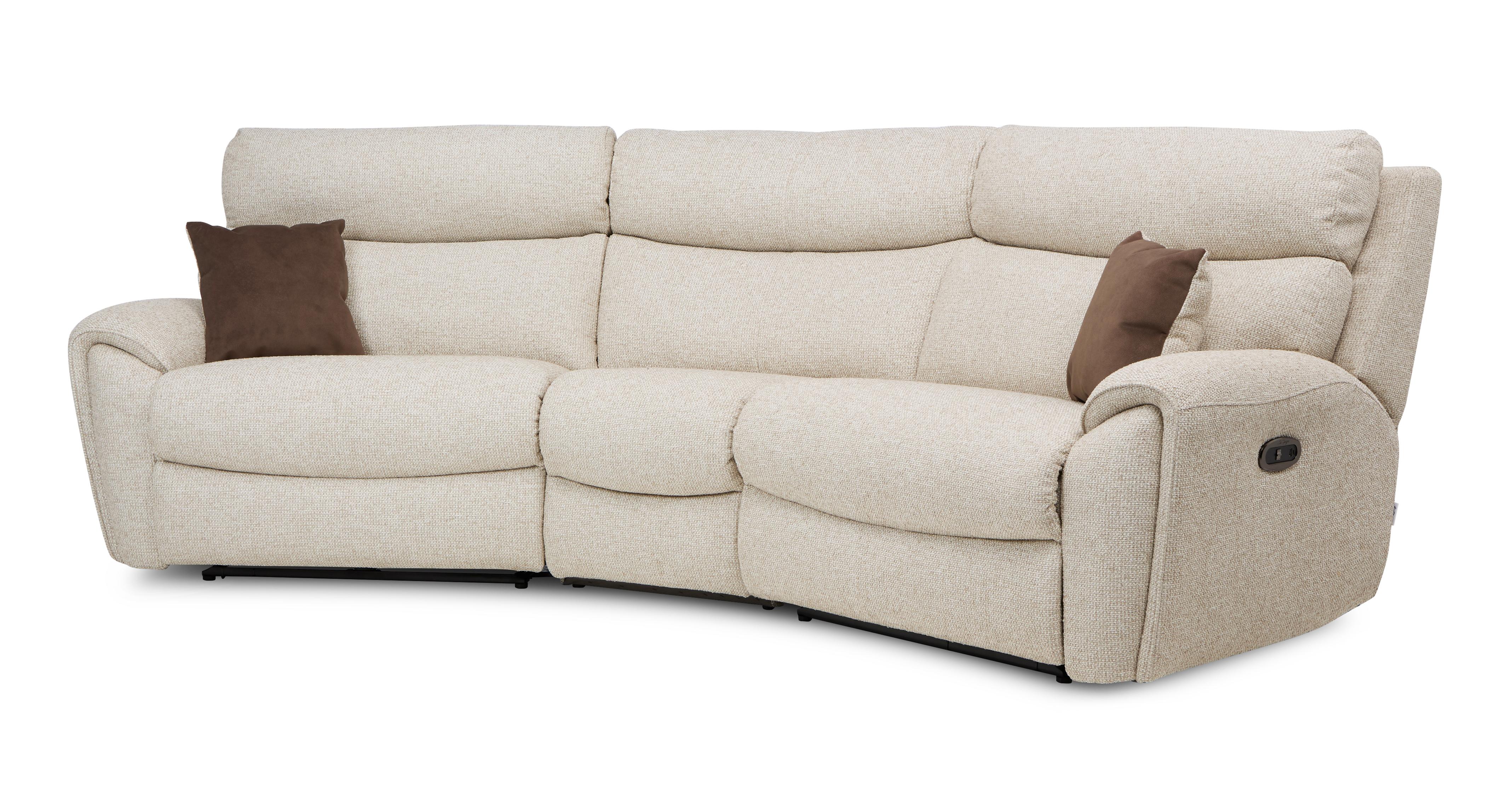 Lakewood 4 Seat Curved Power Plus Recliner in Corvara Fabric Sand
