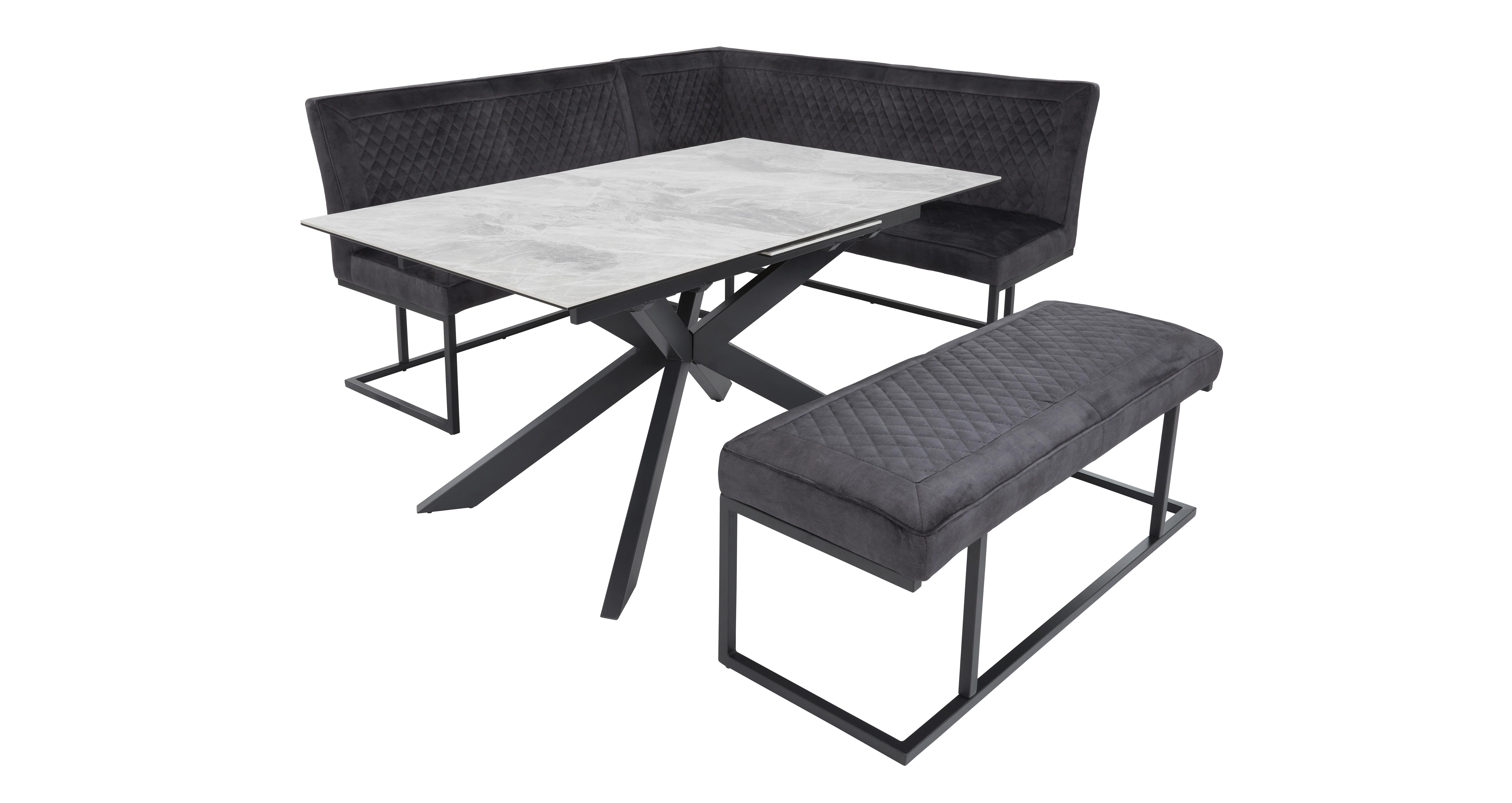 Landan Extending Dining Table And Right Hand Facing Corner Bench Set DFS