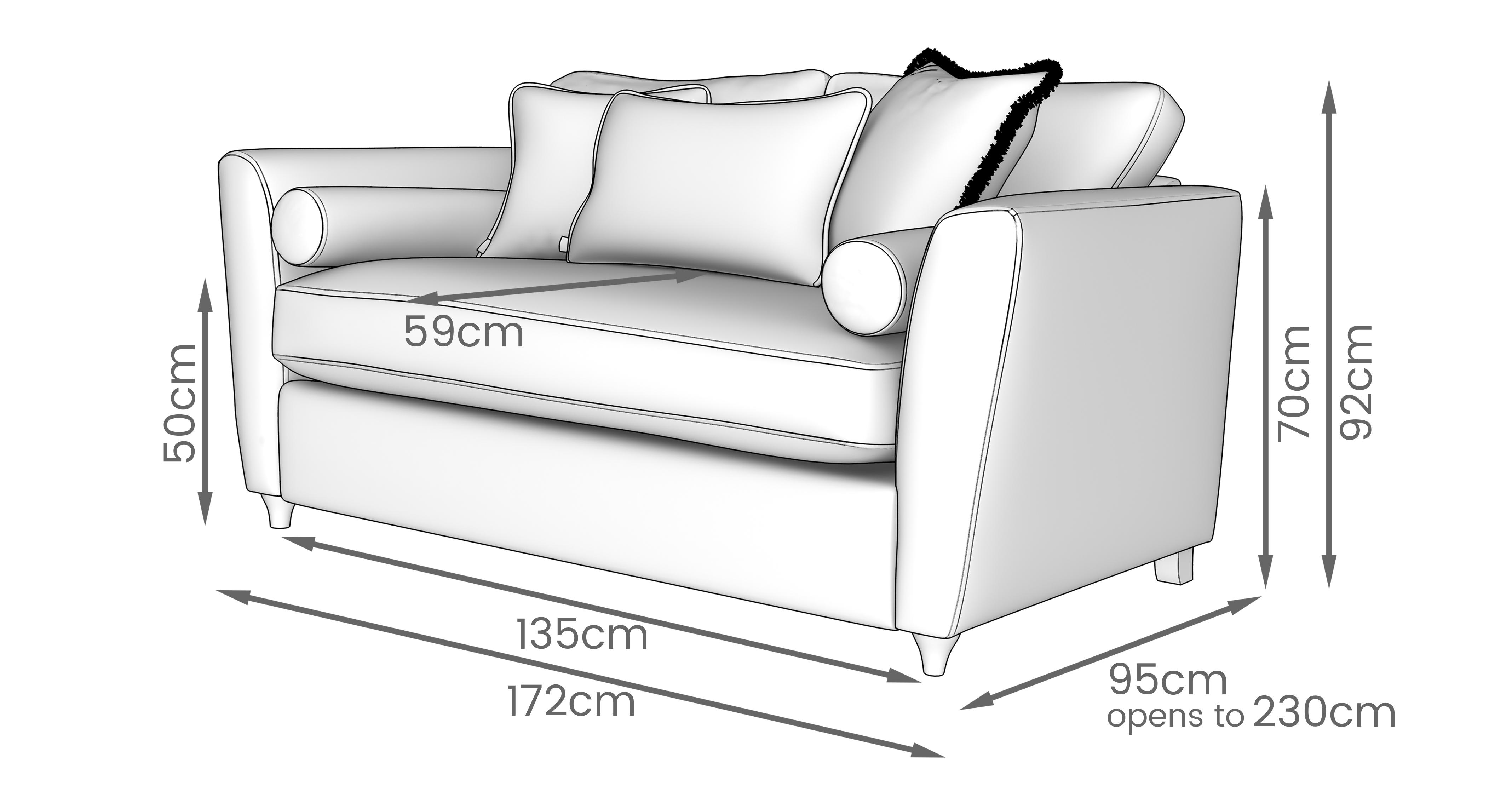 Langton 2 Seater Supreme Sofa Bed in Langton Midnight