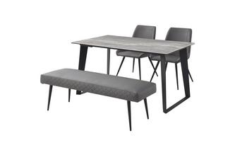 145cm Fixed Dining Table with 1 Bench & 2 Cantilever Chairs 
