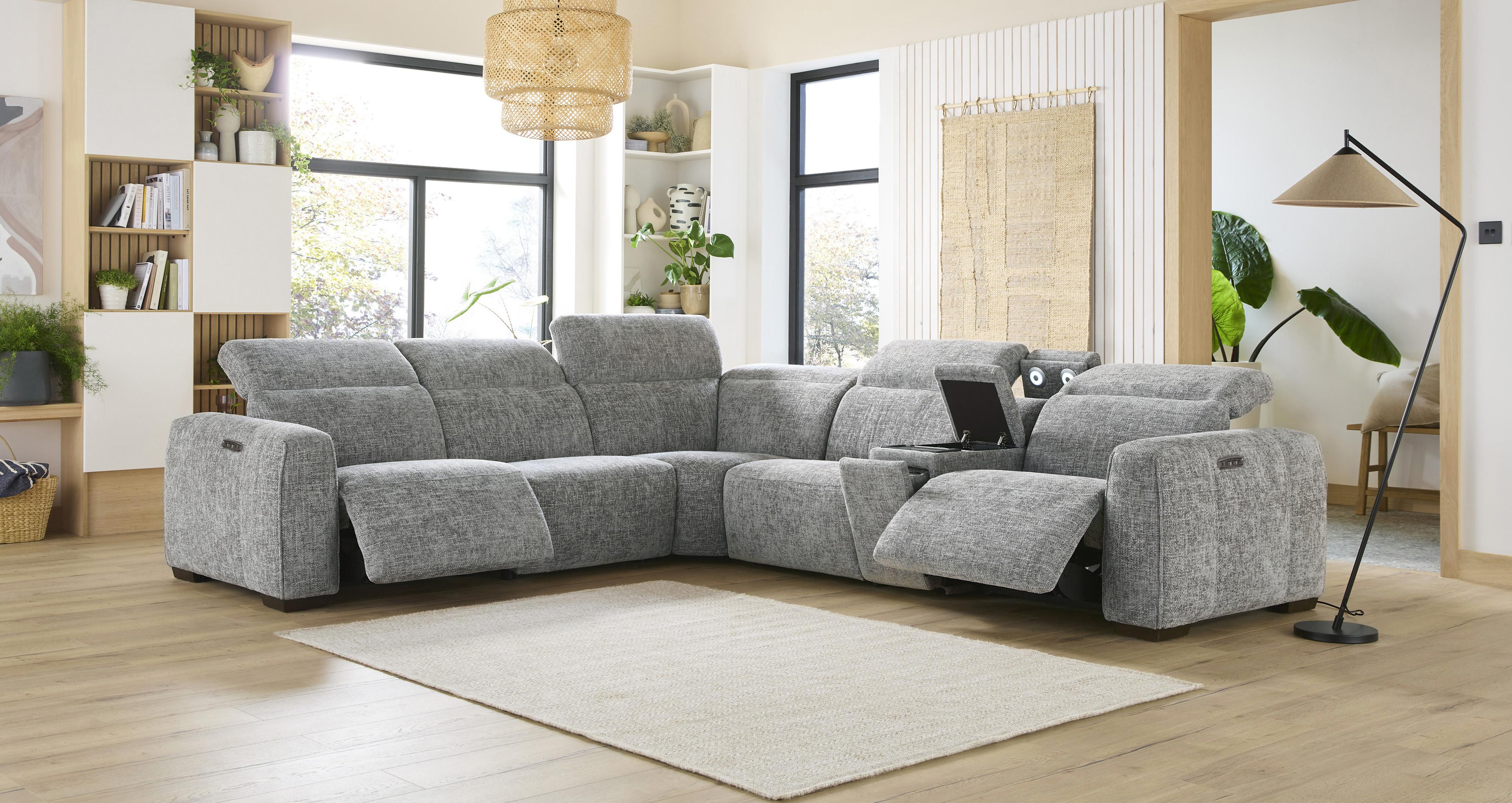 Lauder 2 Seater Power Recliner in Sweeny Dolphin