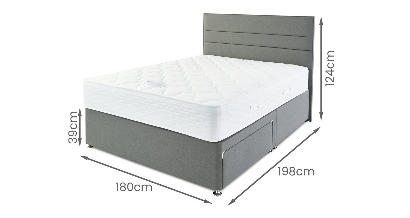 Super King 2 Drawer Divan, Mattress and Headboard Bundle view 4