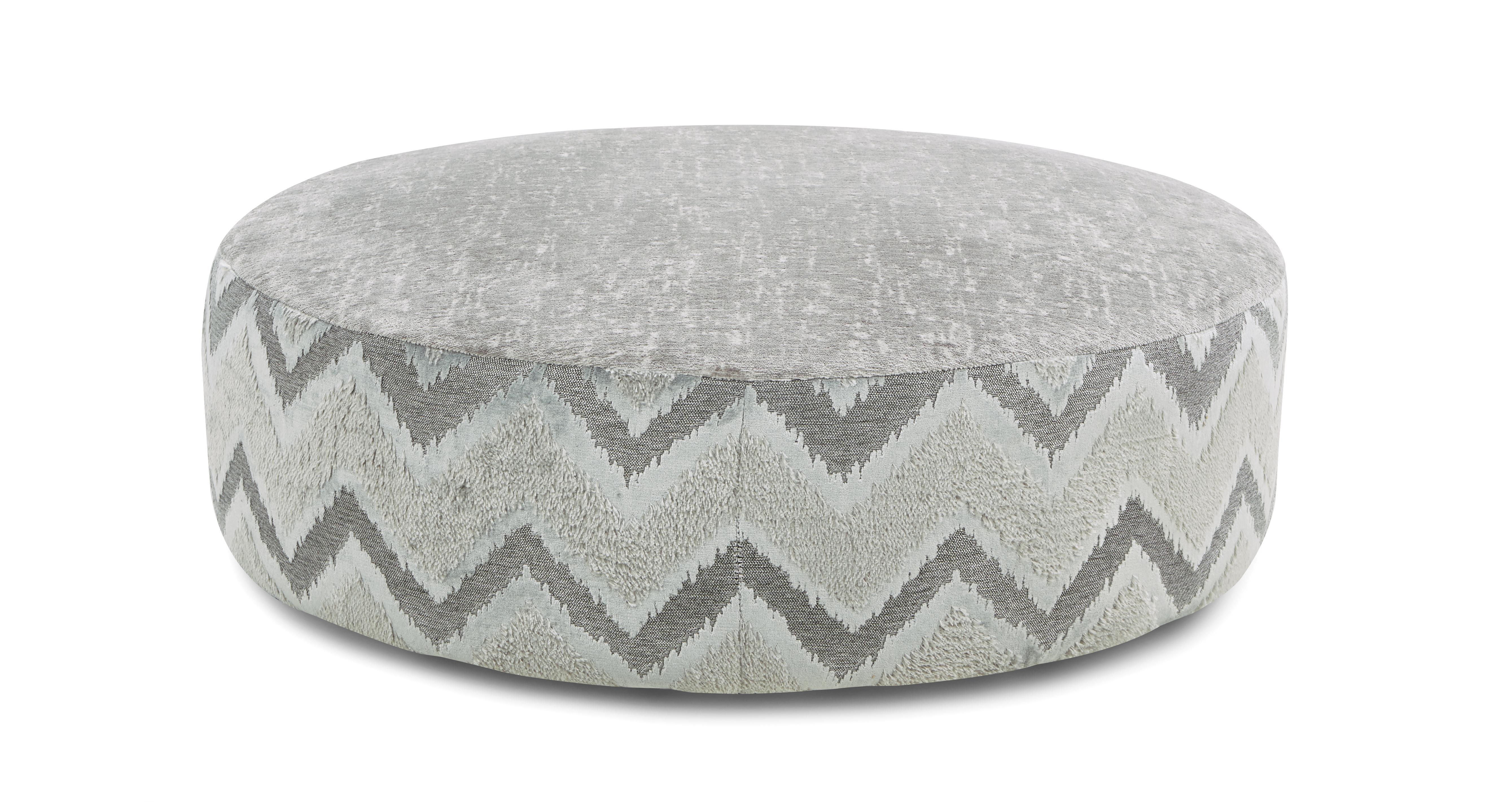 Lawrie Large Round Pattern and Plain Footstool | DFS