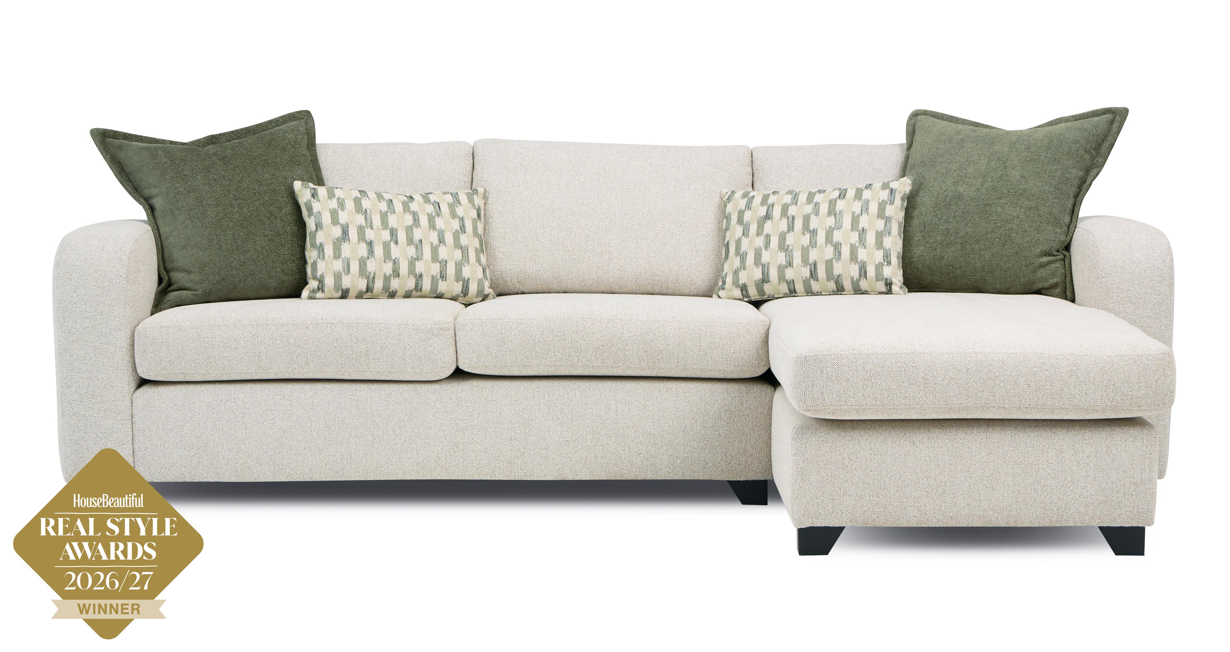 Right Hand Facing Chaise End 3 Seater Sofa