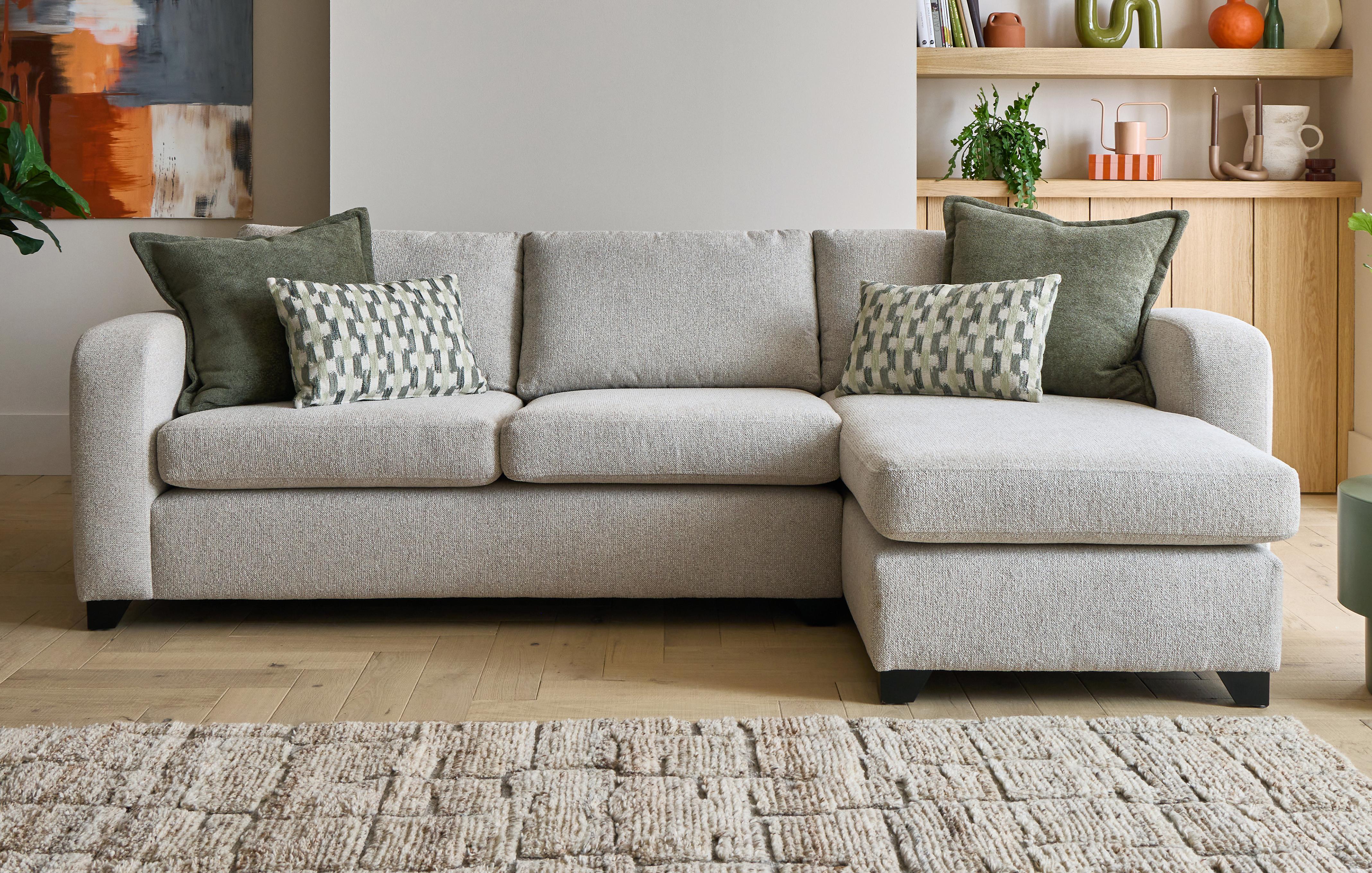 Right Hand Facing Chaise End 3 Seater Sofa