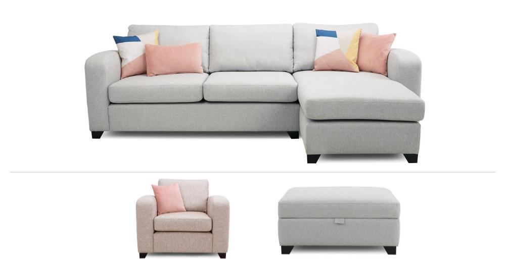 Chaise End Sofa, Chair & Stool
