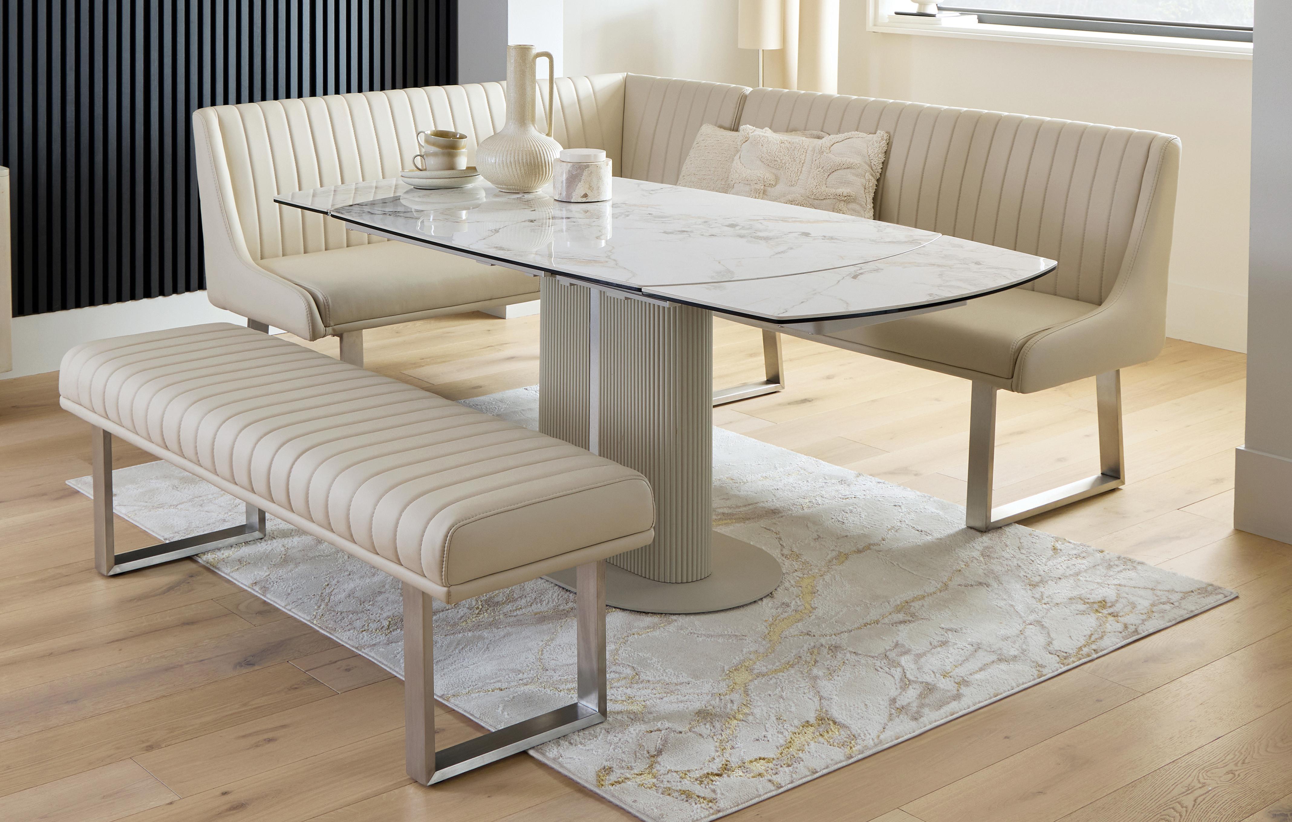 Extending Dining Table, Corner Bench & Bench