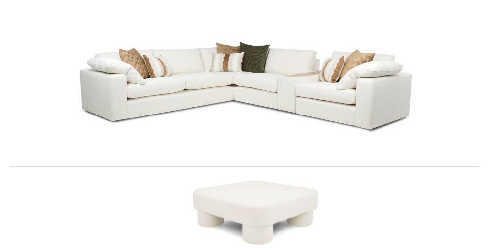Left Hand Facing Corner Sofa & Footstool