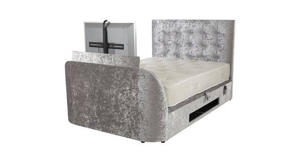 Leona Super King Size Ottoman Tv, King Size Bed Frame With Tv Lift