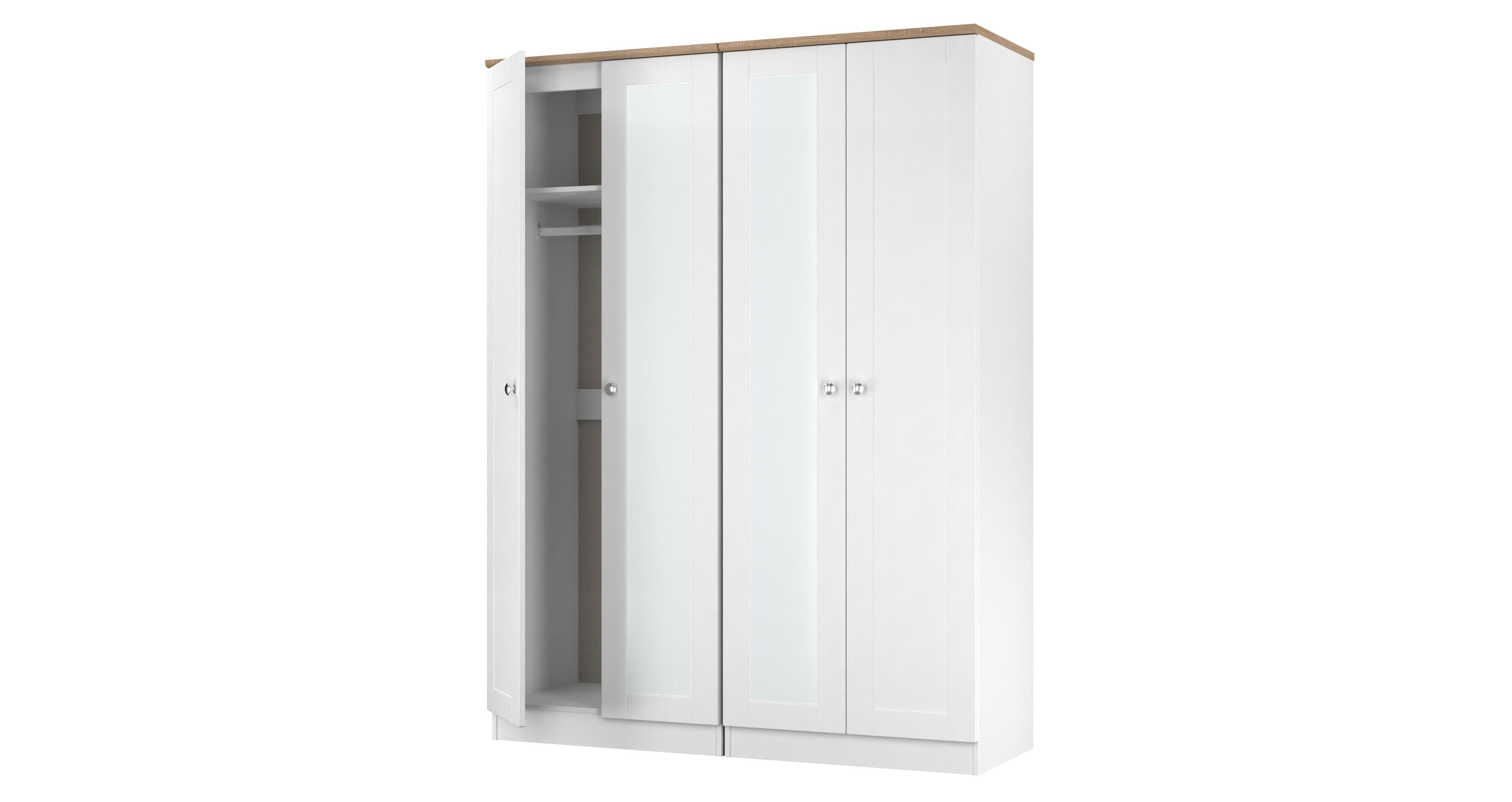 Lewisham Tall 4 Door Double Mirror Wardrobe | DFS