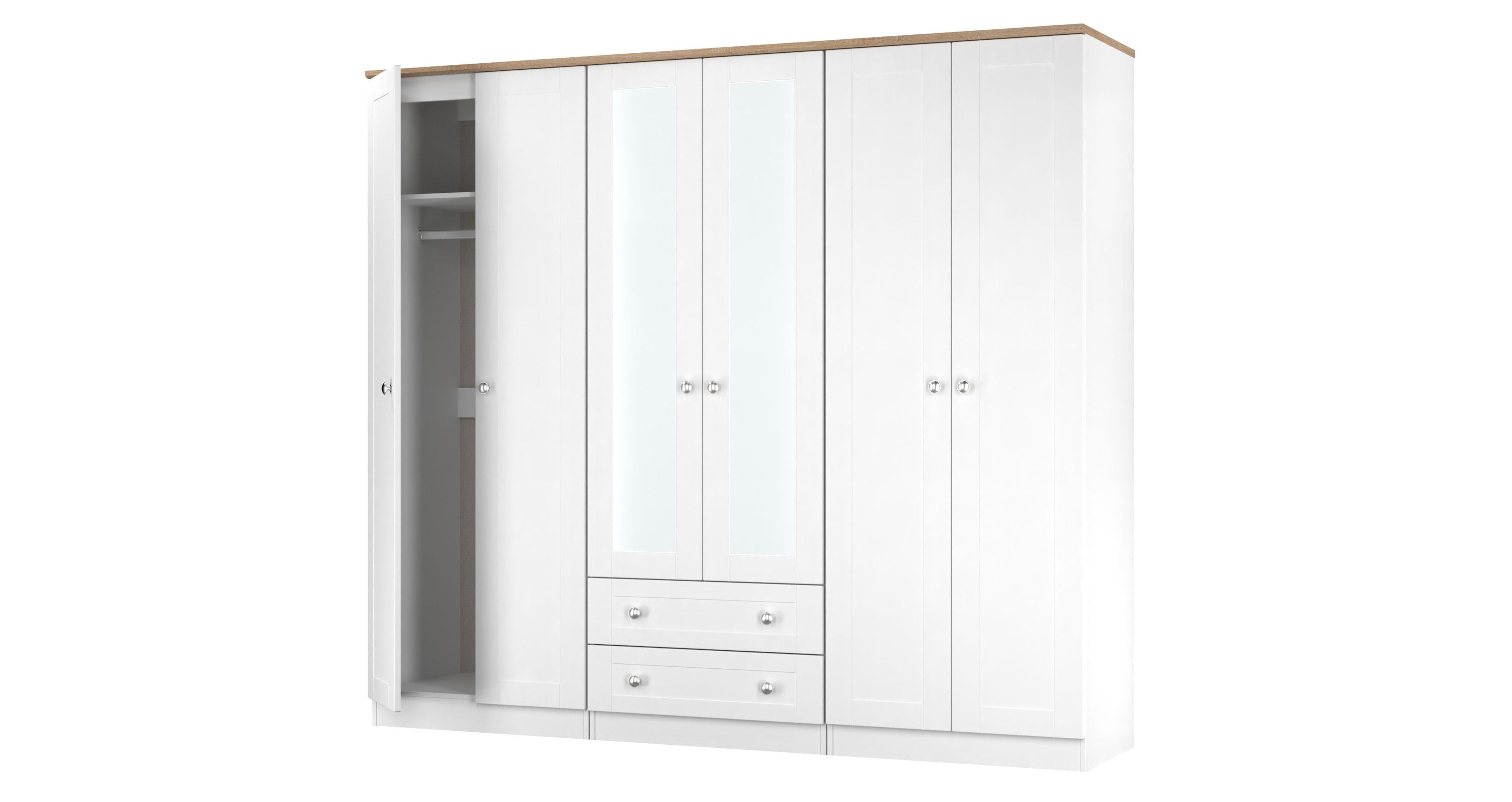 Lewisham Tall 6 Door 2 Drawer Mirror Wardrobe | DFS