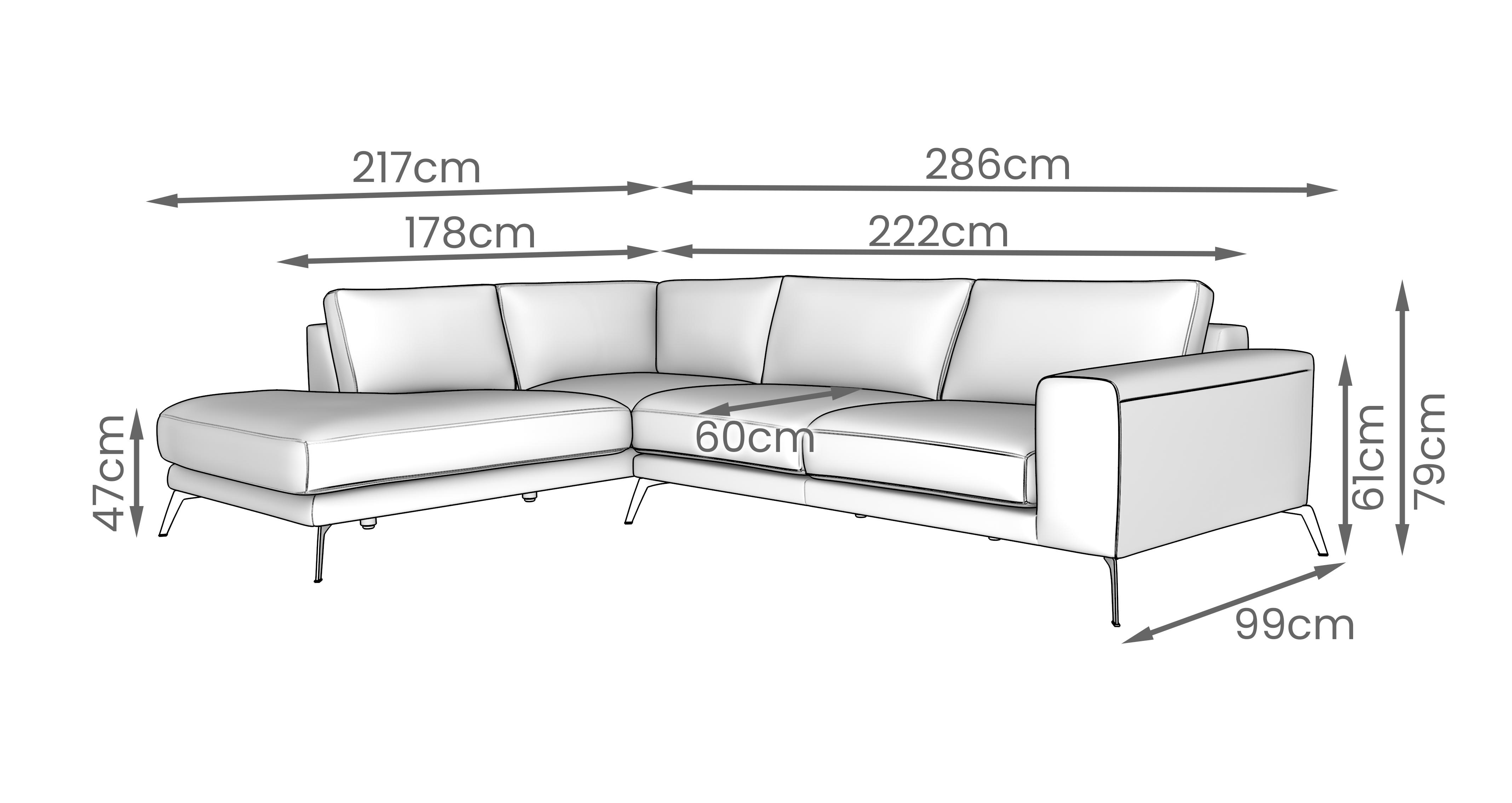 Lexia Right Hand Facing Arm Open End Corner in Lexia Soft Dove