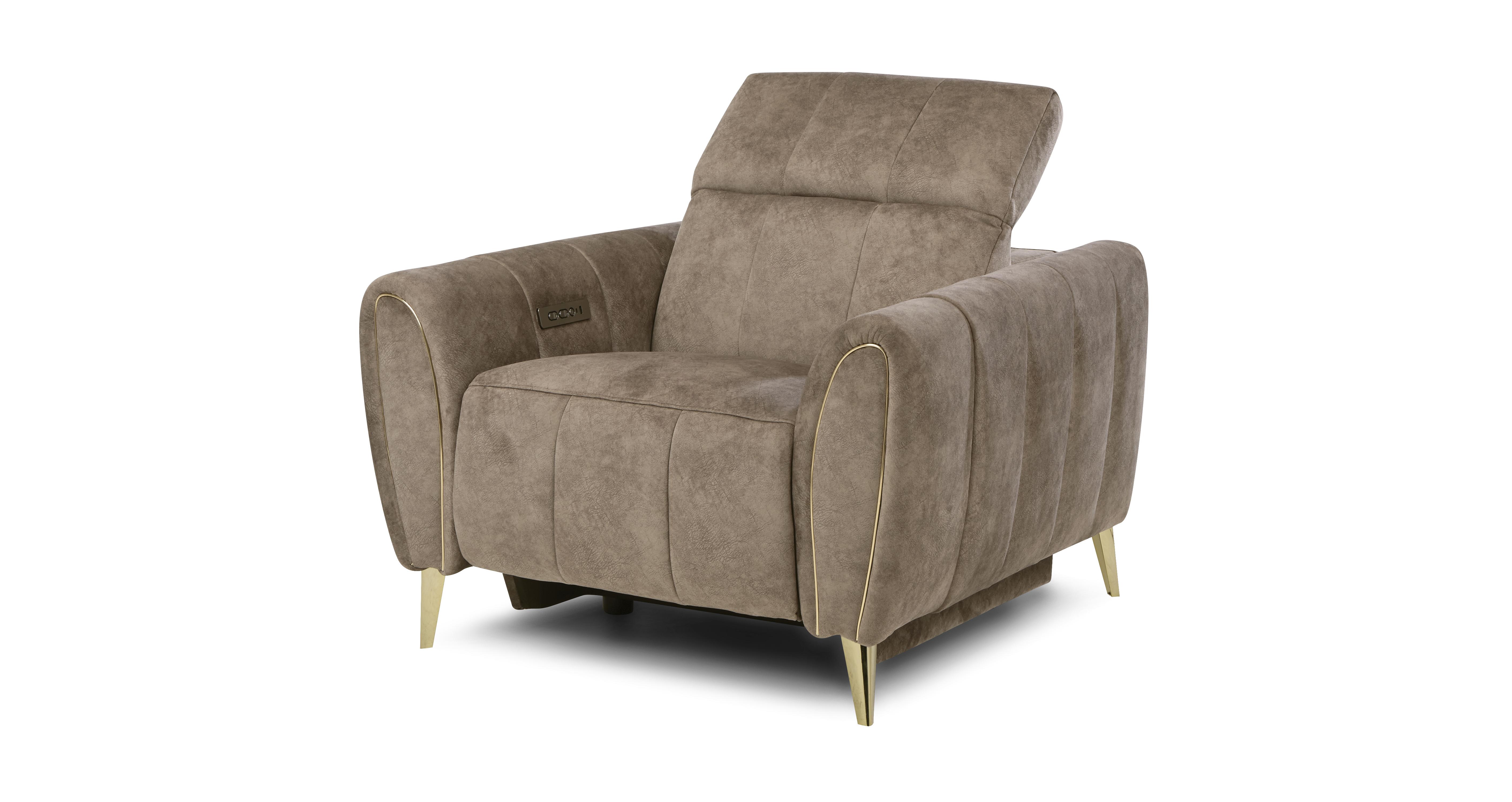 Lidia Power Recliner Chair in Mayson Truffle